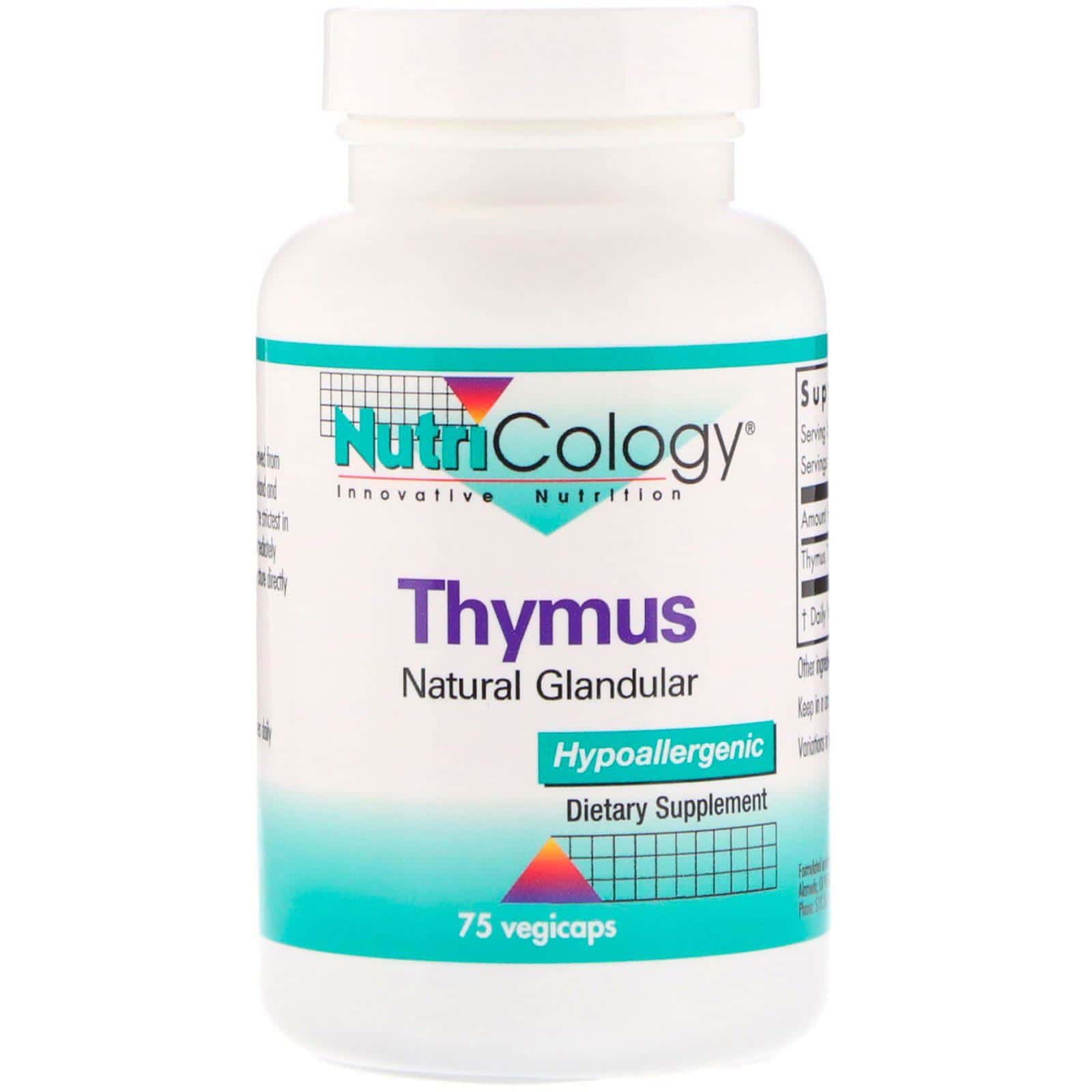 Nutricology, Thymus, 75 cápsulas vegetales