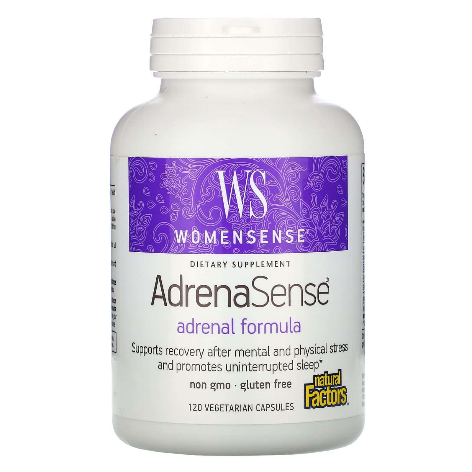 Natural Factors, WomenSense, AdrenaSense, fórmula adrenal, 120 cápsulas vegetarianas