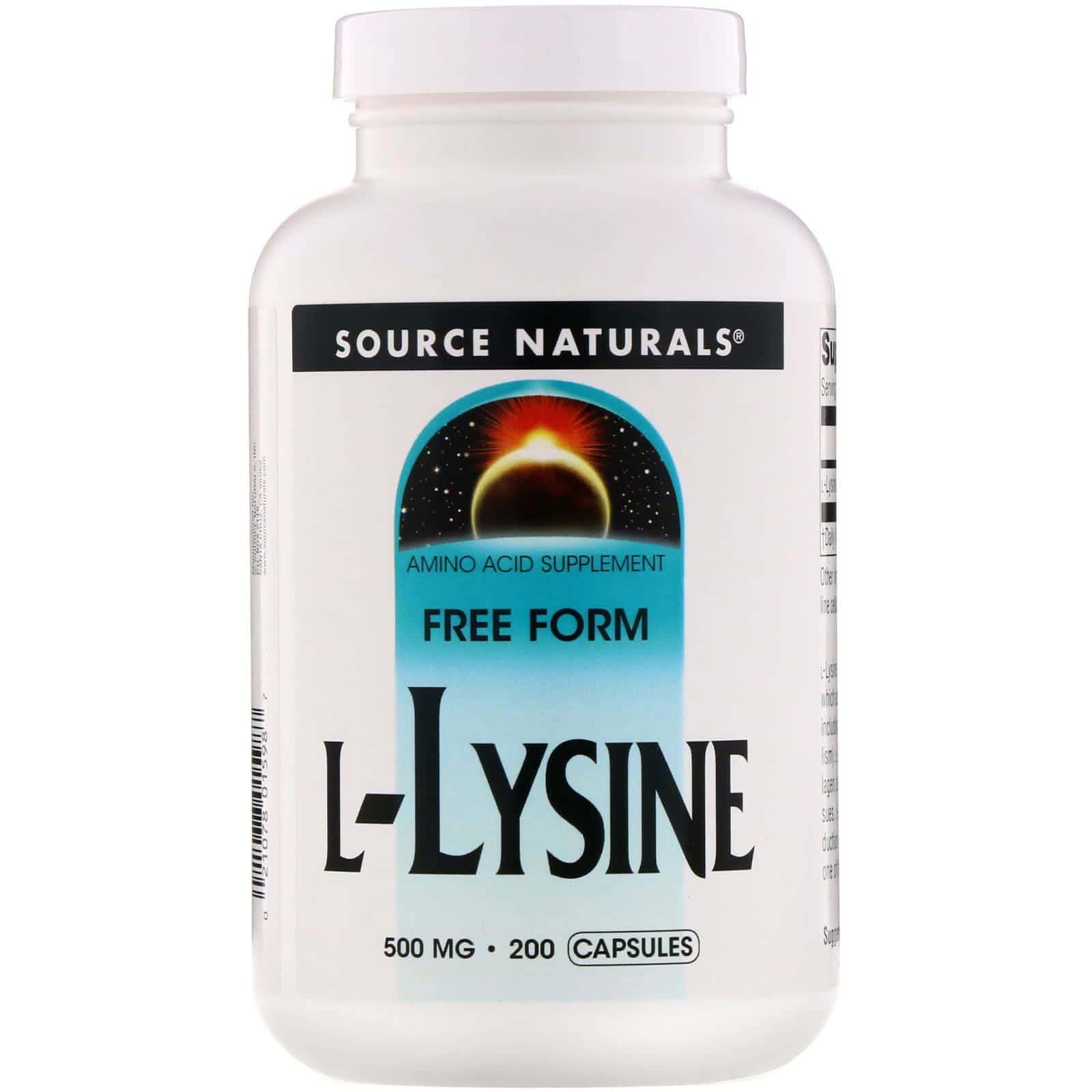 Source Naturals, L-Lisina, 500 mg, 200 Cápsulas