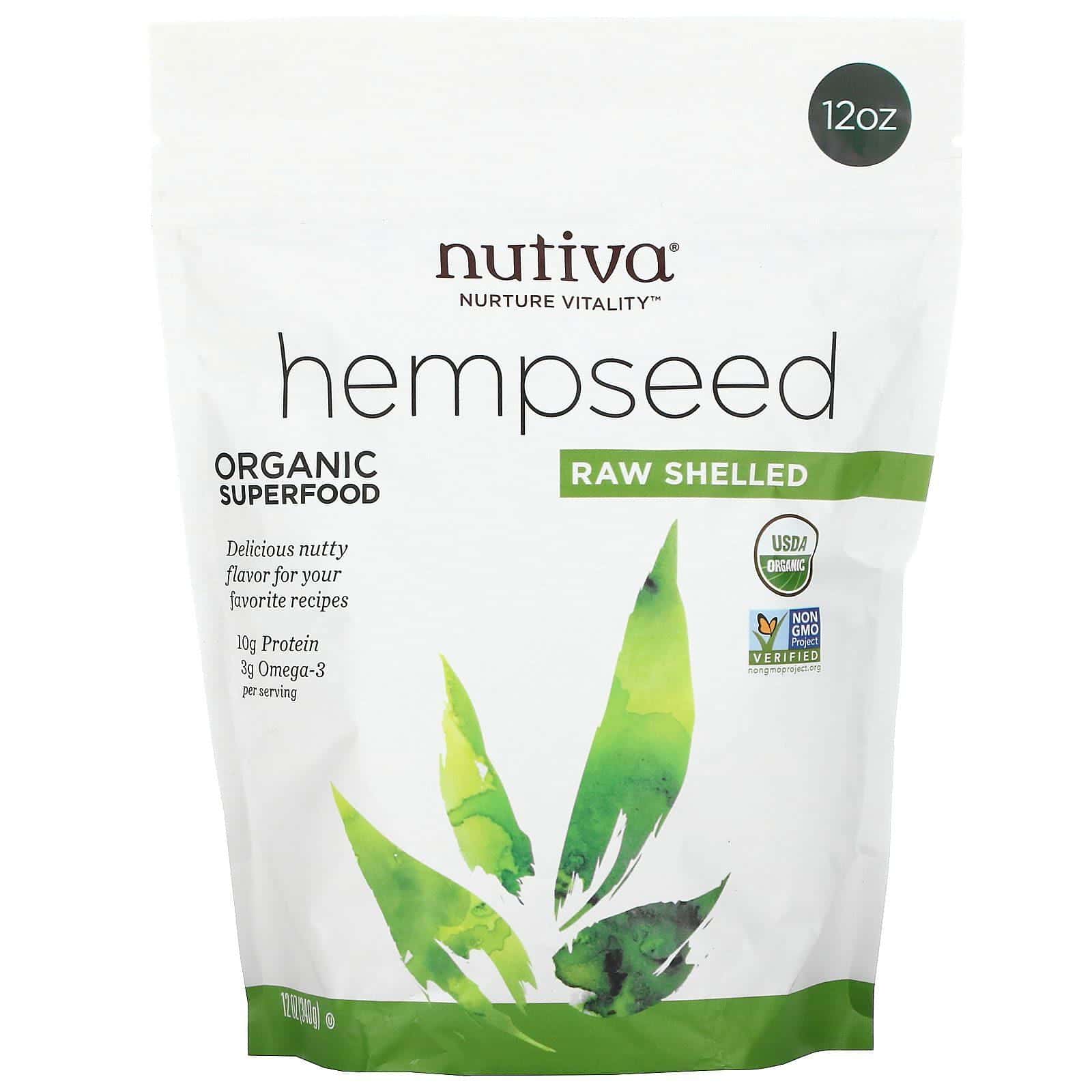 Nutiva, Organic Hempseed, Raw Shelled, 12 oz (340 g)