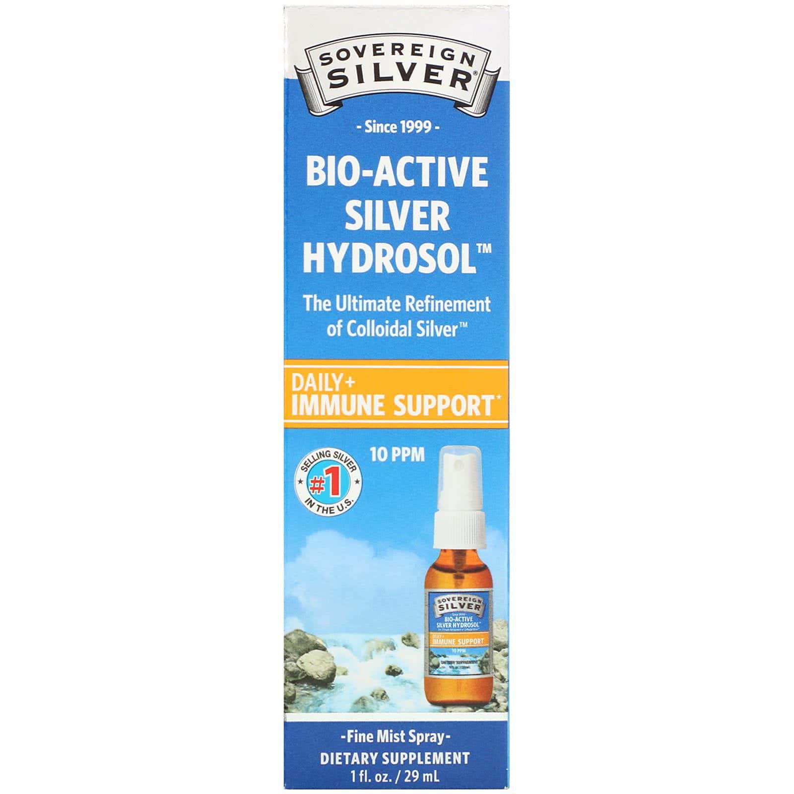 Sovereign Silver, Bio-Active Silver Hydrosol, Fine Mist Spray, 10 ppm, 1 fl oz (29 ml)