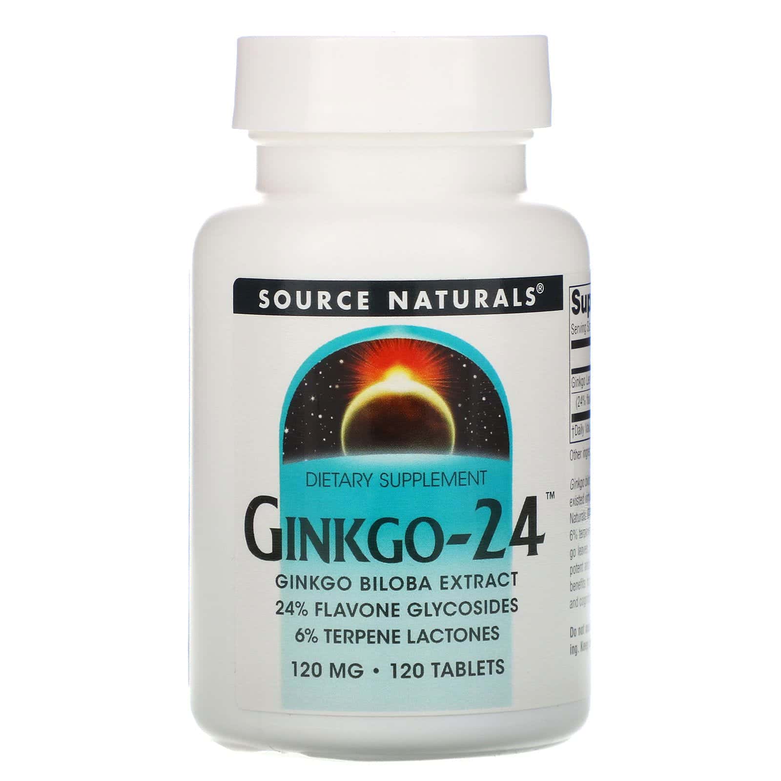 Source Naturals, Ginkgo-24, 120 mg, 120 tabletas