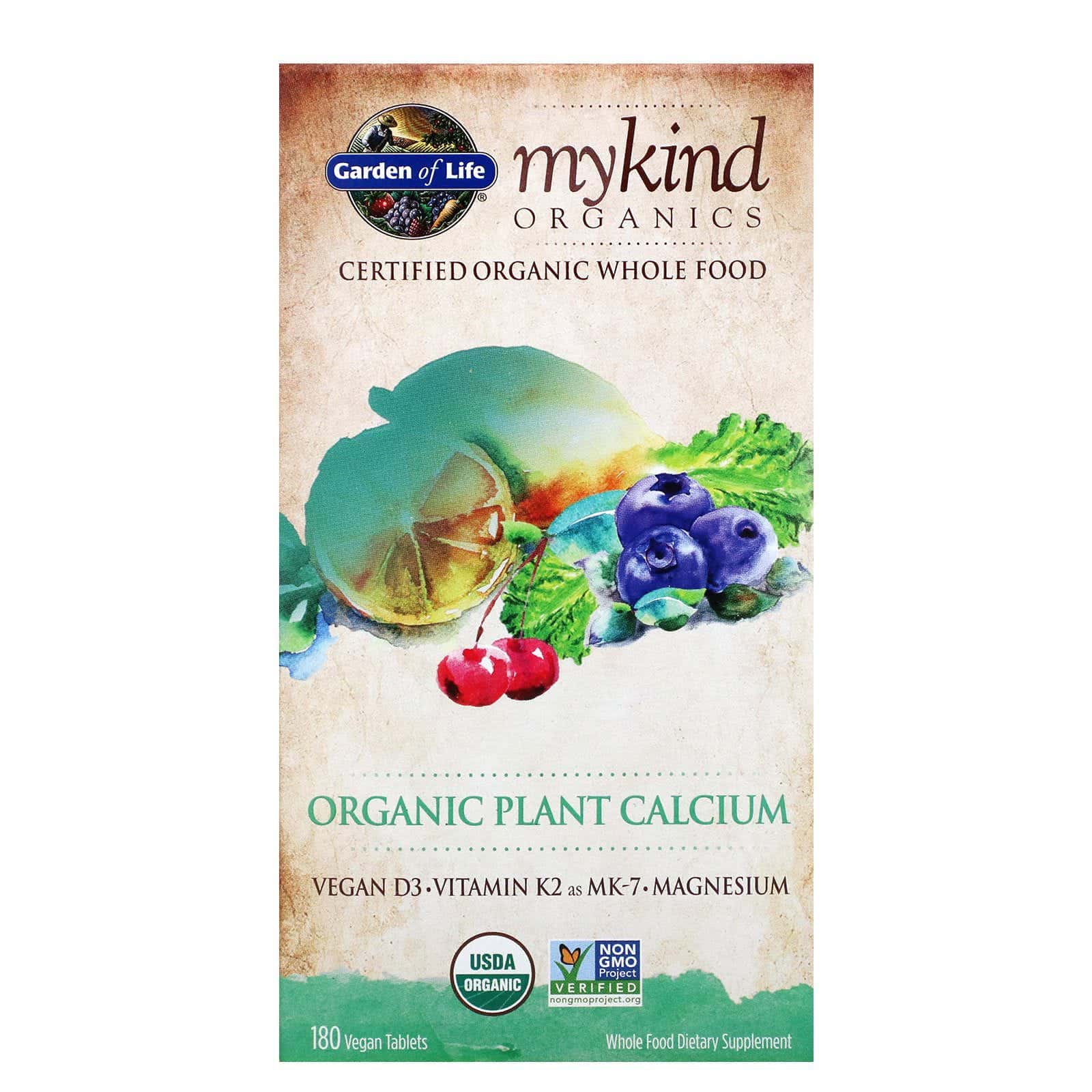 Garden of Life, KIND Organics, Calcio Vegetal Orgánico, 180 Tabletas Veganas