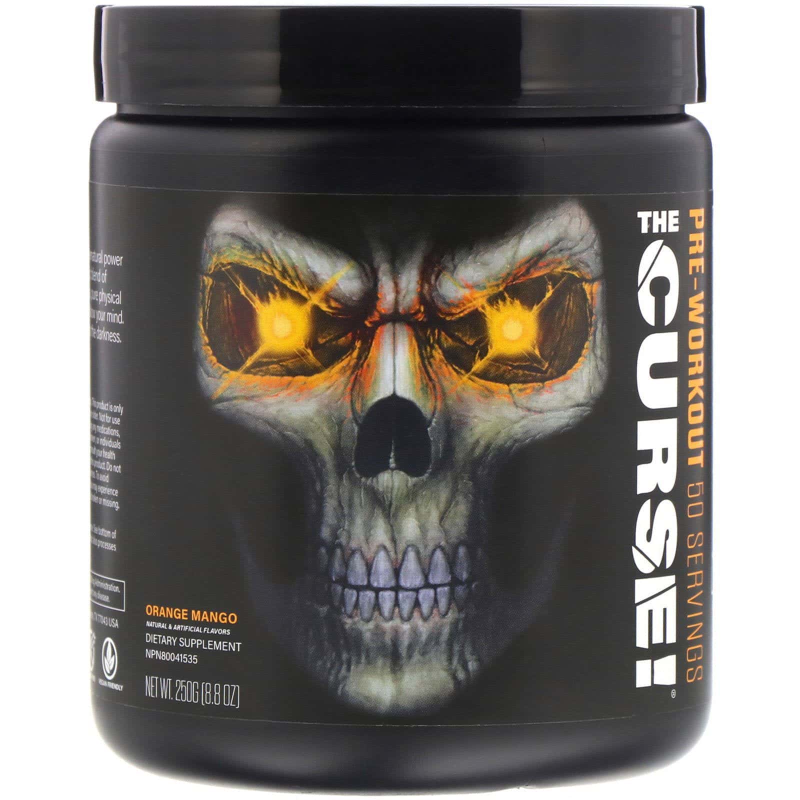 JNX Sports, The Curse, Para antes de realizar ejercicio, Naranja y mango, 250 g (8,8 oz)