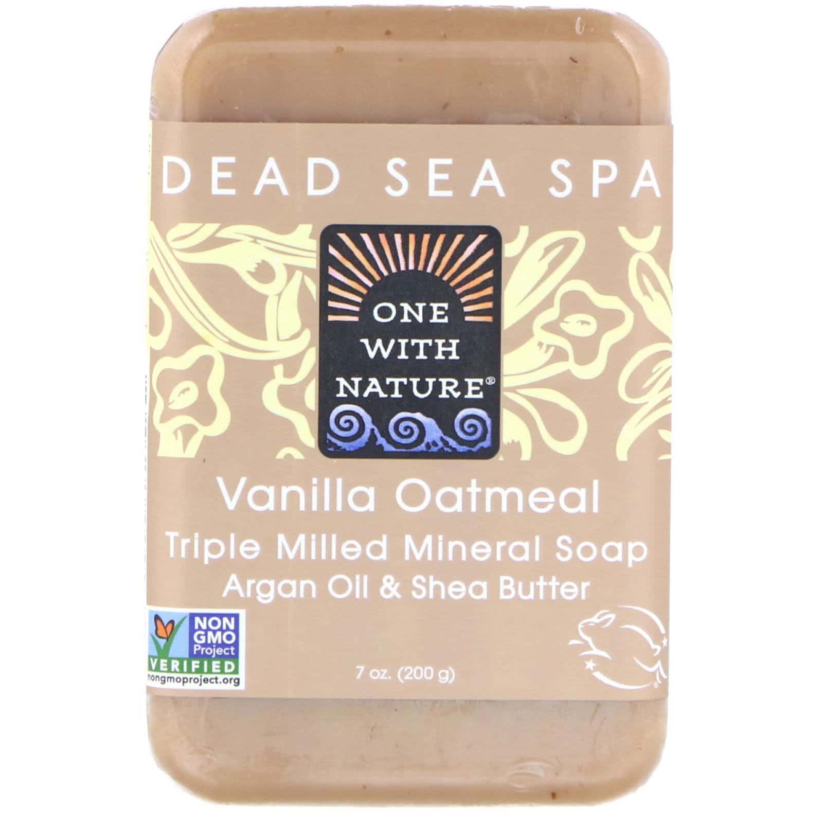 One with Nature, Barra de jabón de vainilla y avena, 7 oz (200 g)
