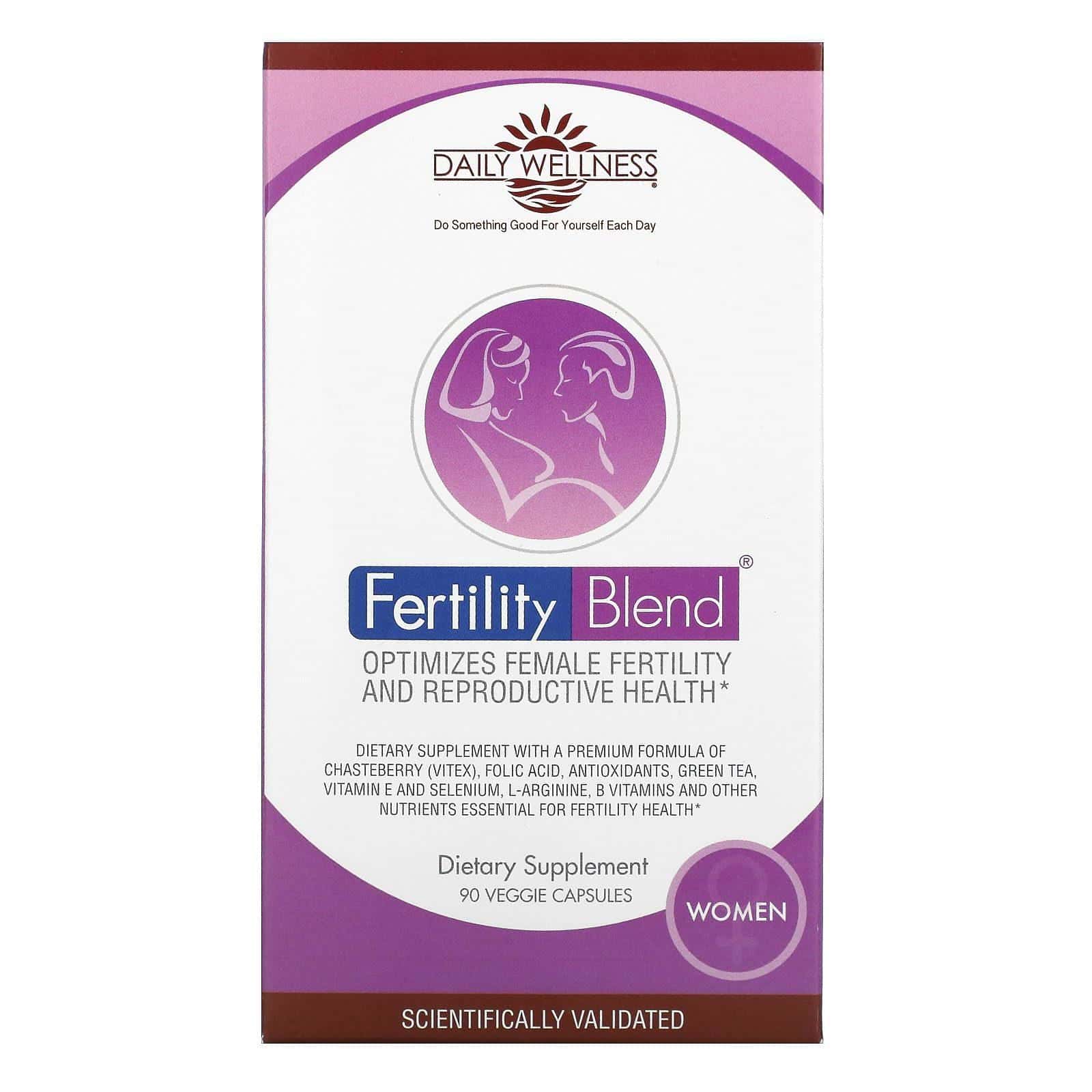 Daily Wellness Company, Mezcla de la fertilidad para mujeres, 90 píldoras vegetarianas