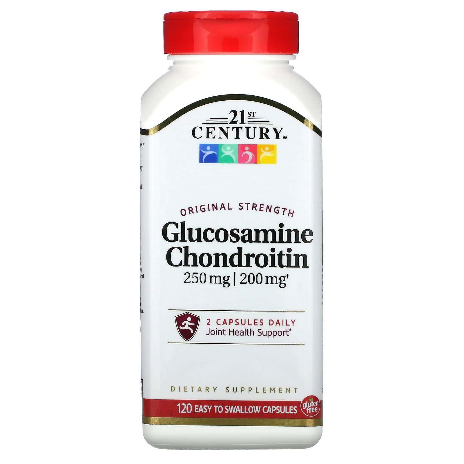 21st Century, Glucosamina con condroitina, Concentración original, 250 mg/200 mg, 120 cápsulas fáciles de tragar