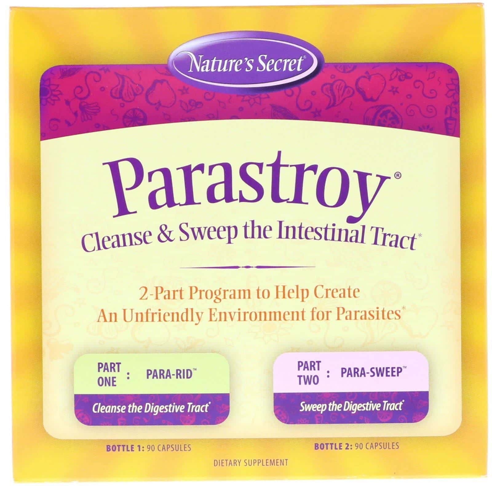 Nature's Secret, Parastroy, Limpieza y Desintoxicación del Tracto Intestinal, 2 Frascos, 90 Cápsulas C/U