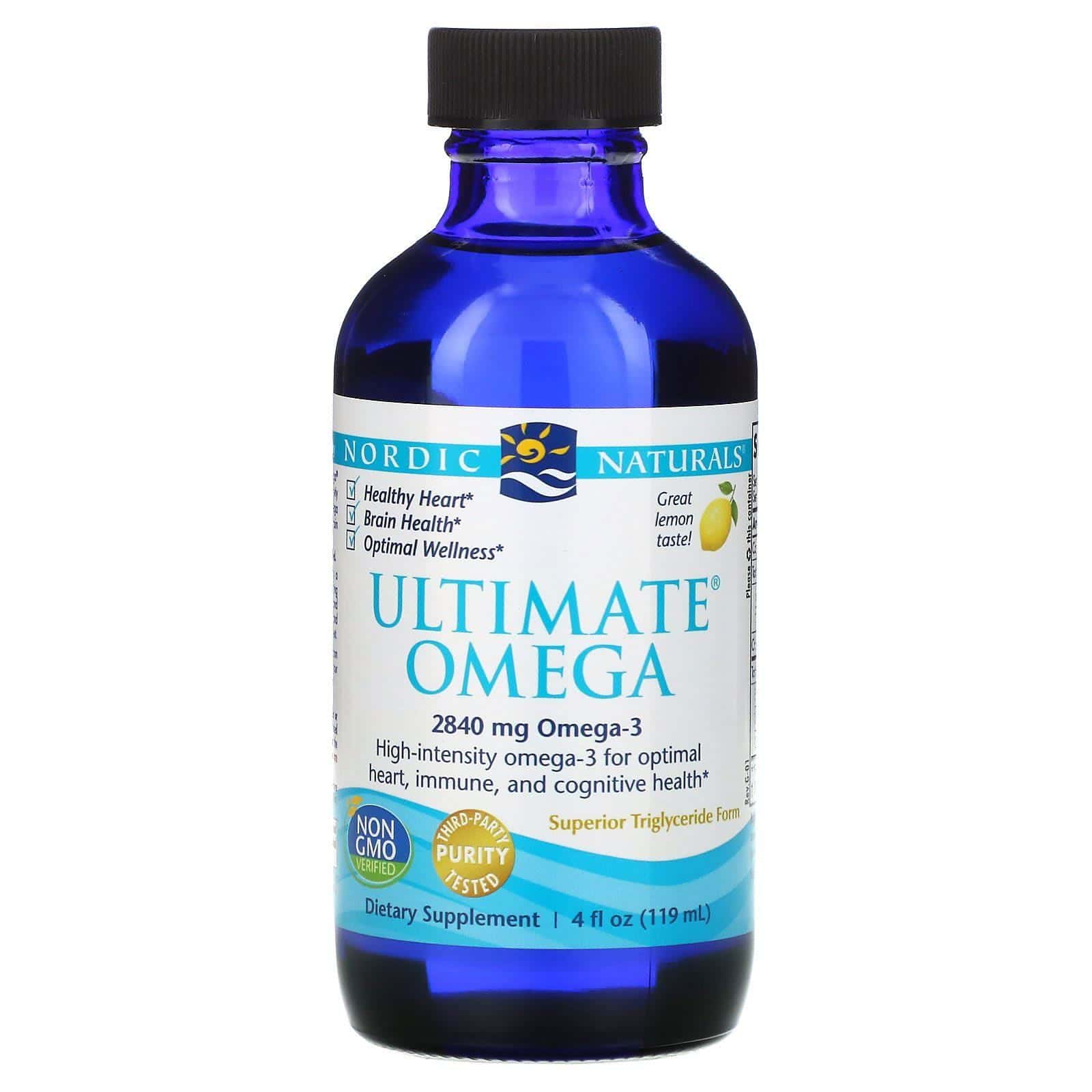 Nordic Naturals, Ultimate Omega, Sabor a limón, 2840 mg, 4 fl oz (119 ml)