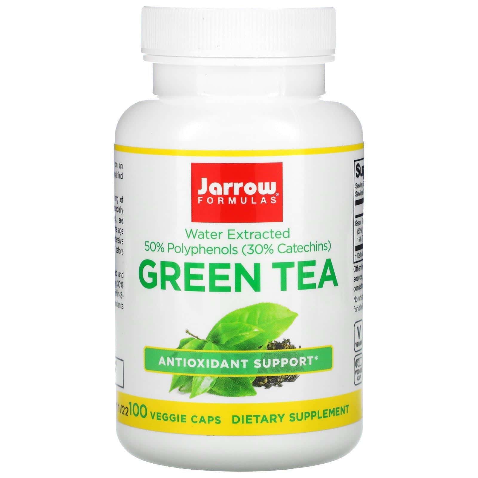 Jarrow Formulas, Té verde, 500 mg, 100 cápsulas vegetales