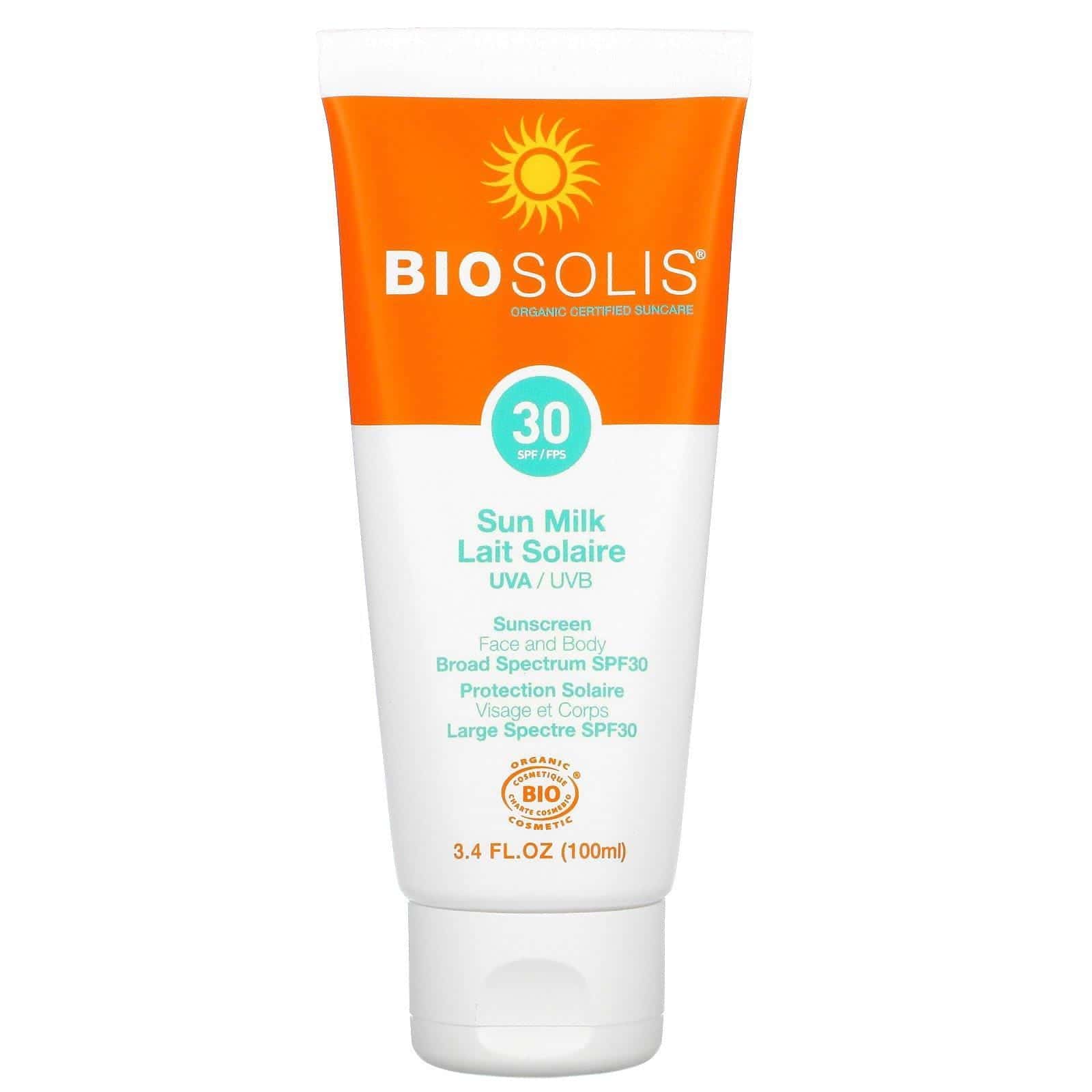 Biosolis, Leche solar, Protector solar, FPS 30, 100 ml (3,4 oz. líq.)