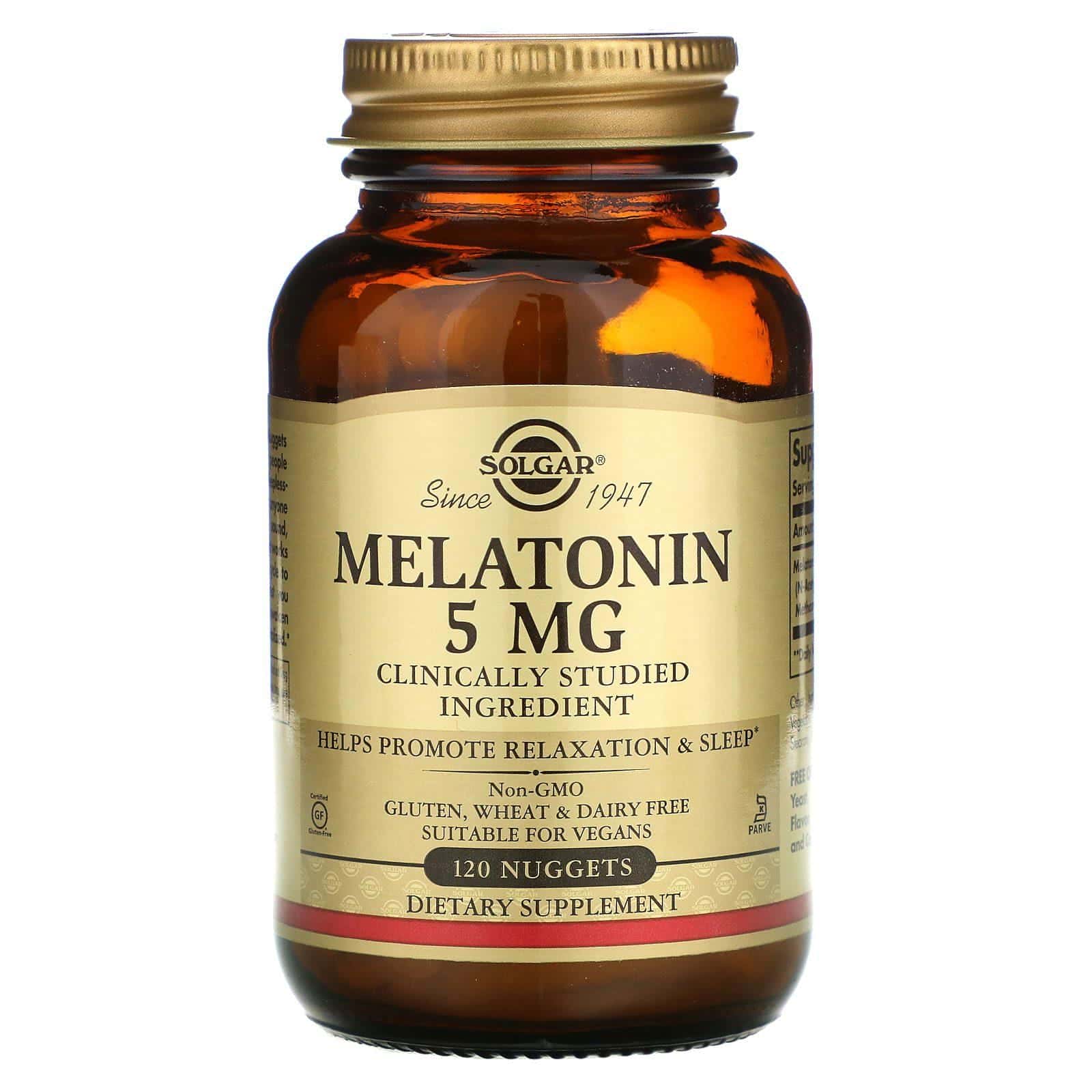 Solgar, Melatonina, 5 mg, 120 tabletas