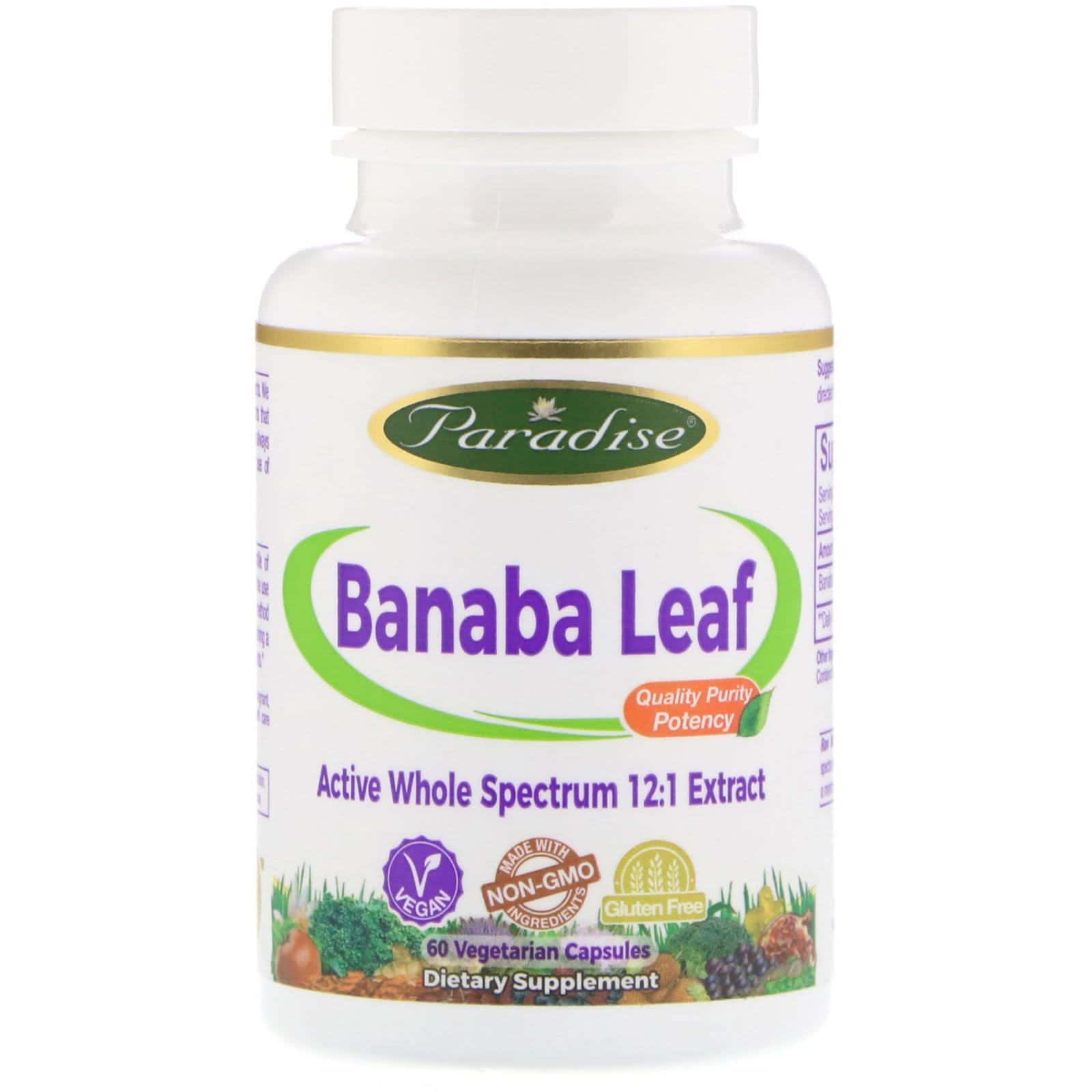 Paradise Herbs, Hoja de Banaba, 60 Cápsulas Veganas