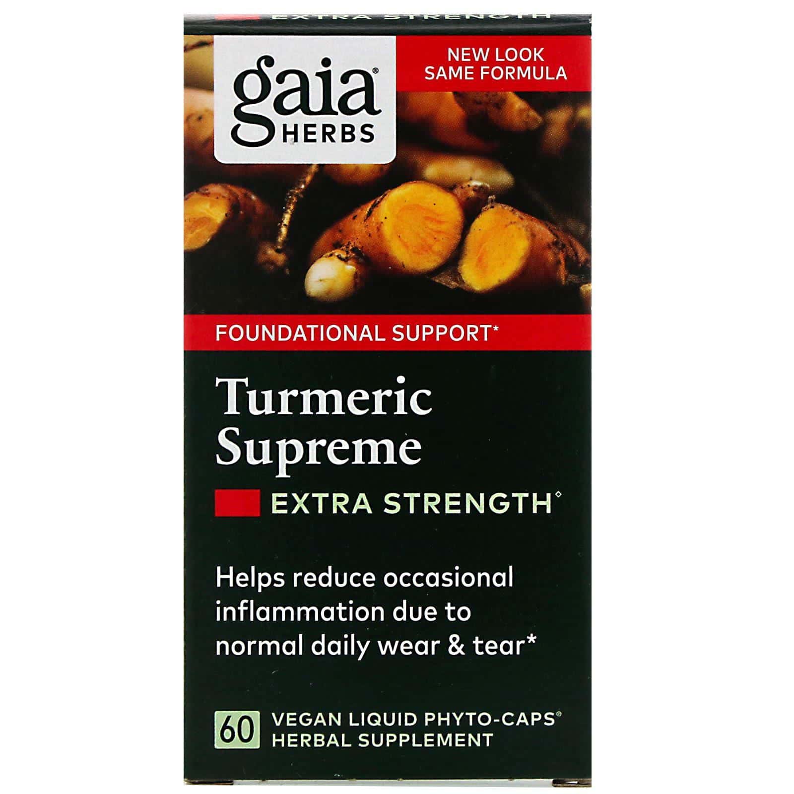 Gaia Herbs, Turmeric Supreme, Potencia extra, 60 cápsulas Liquid Phyto-Caps veganas