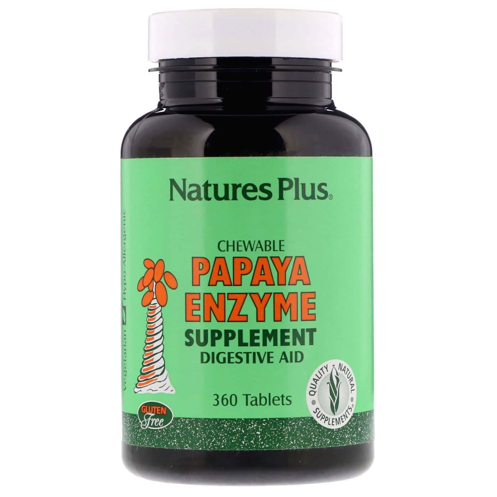 Nature's Plus, Suplemento Enzimas Papaya, 360 Tabletas Masticables