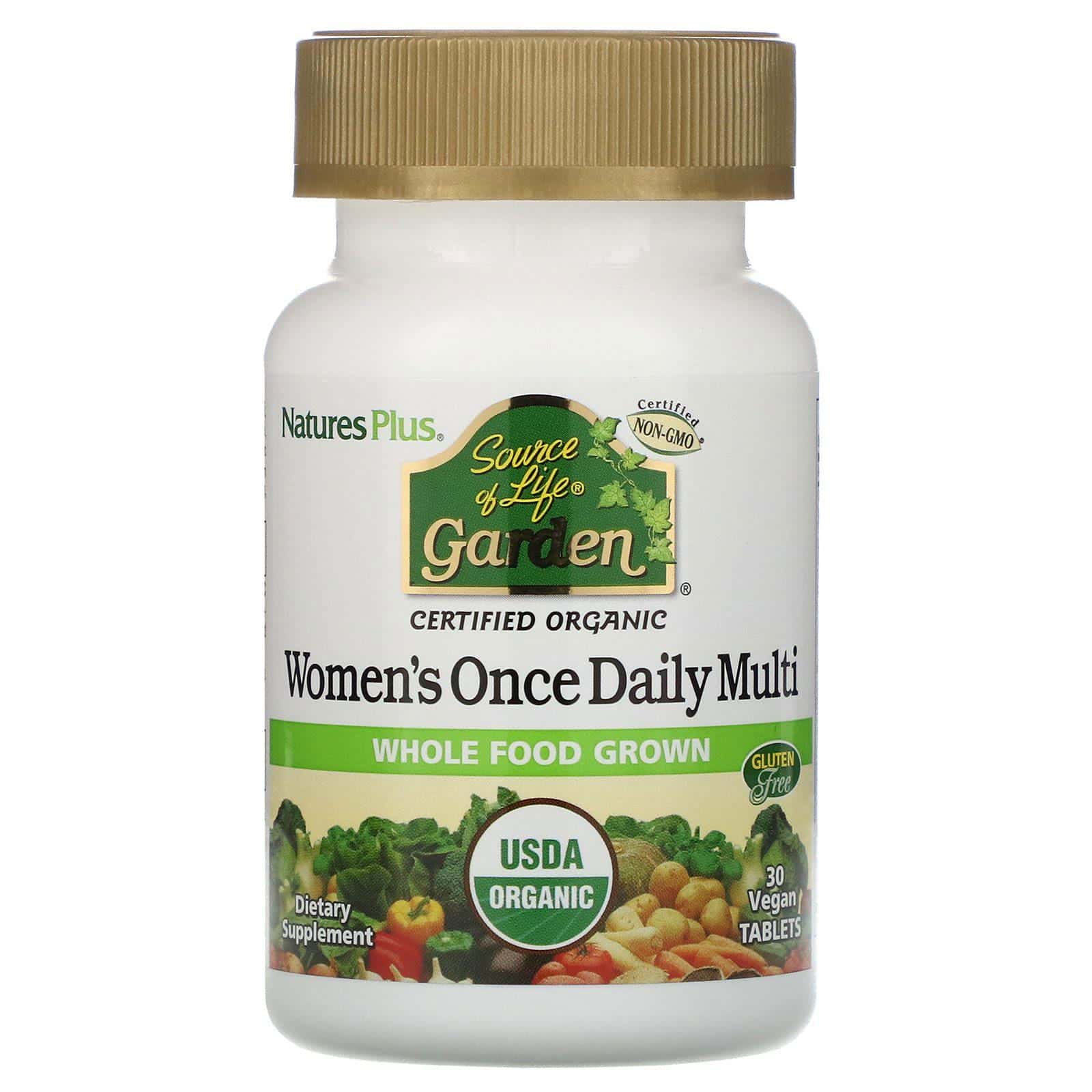Nature's Plus, Source of Life Garden, multivitamínico uno diario para mujeres, 30 tabletas veganas