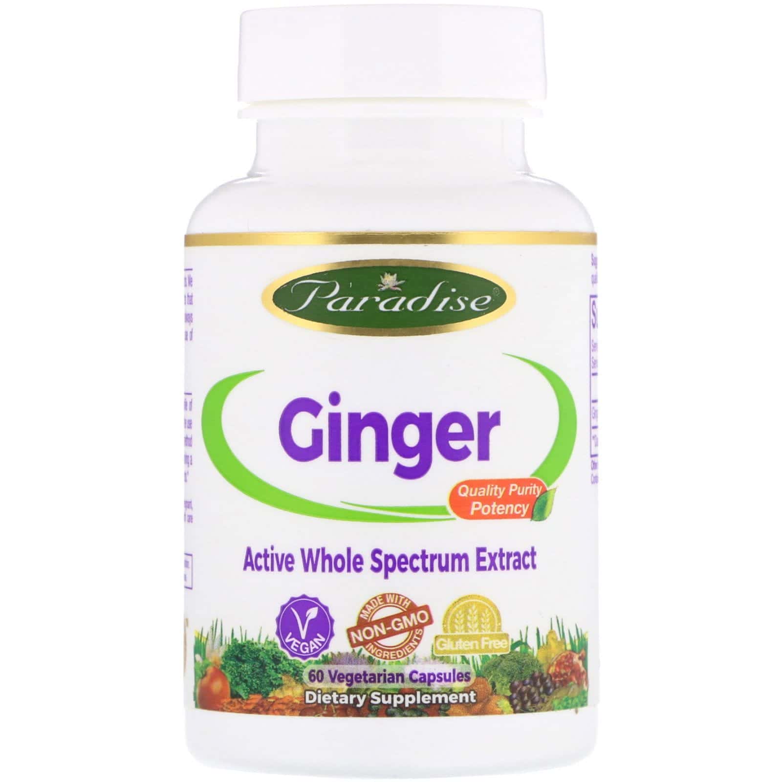 Paradise Herbs, Jengibre de la selva tropical, 60 cápsulas vegetarianas