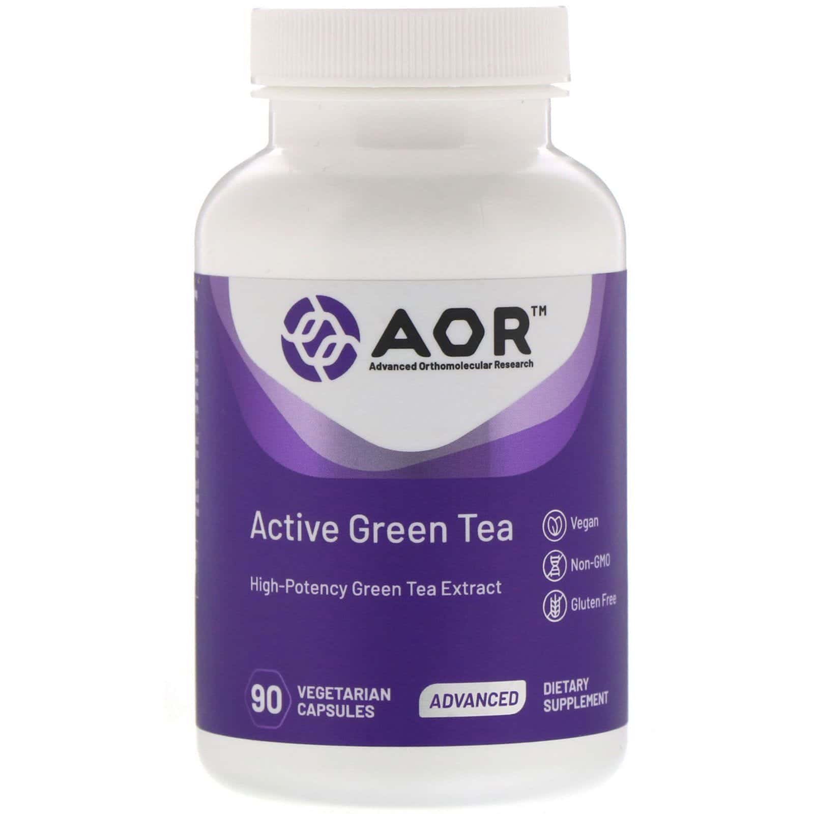 Advanced Orthomolecular Research AOR, Té verde activo, 90 cápsulas vegetales
