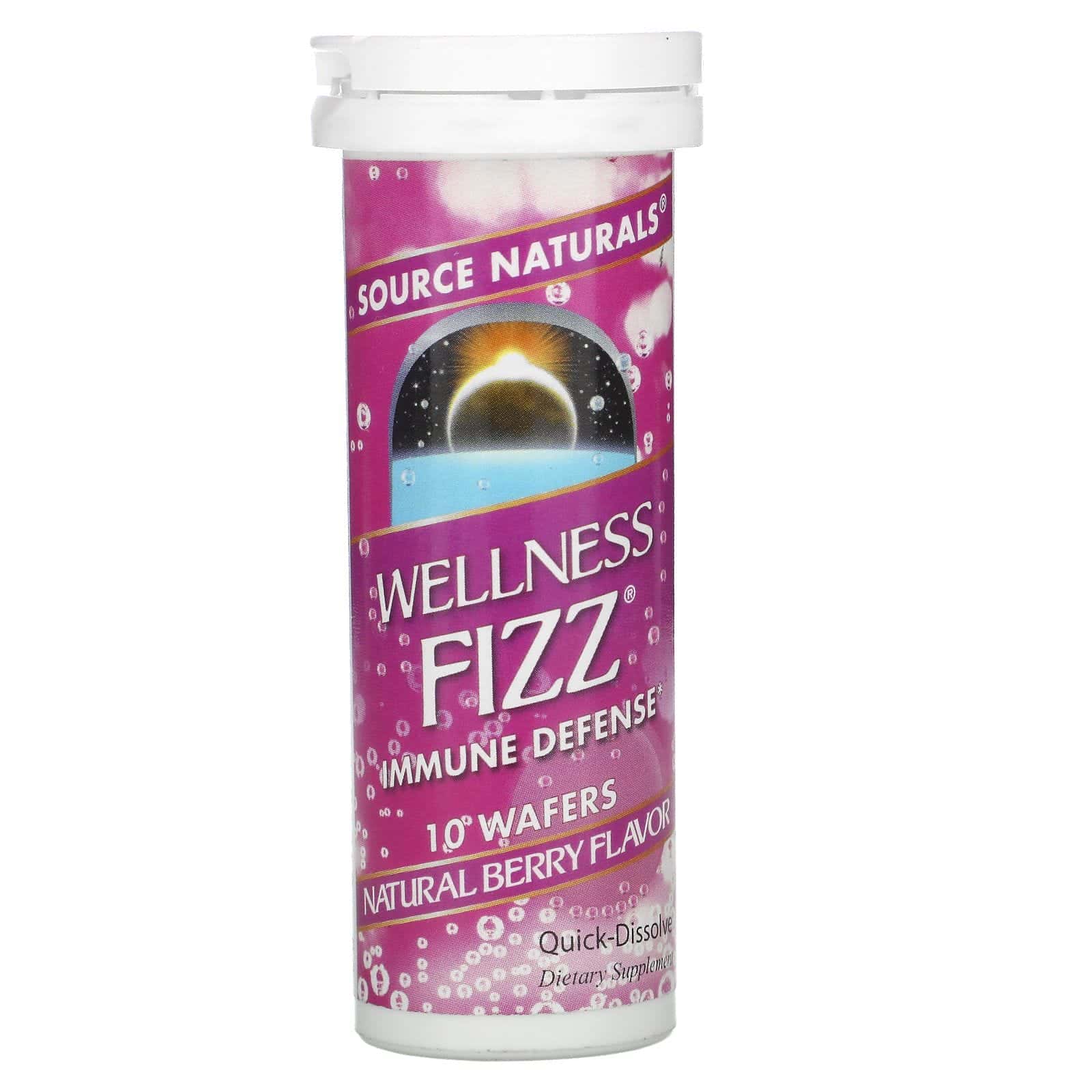 Source Naturals, Wellness Fizz, Sabor Natural a Bayas, 10 Obleas