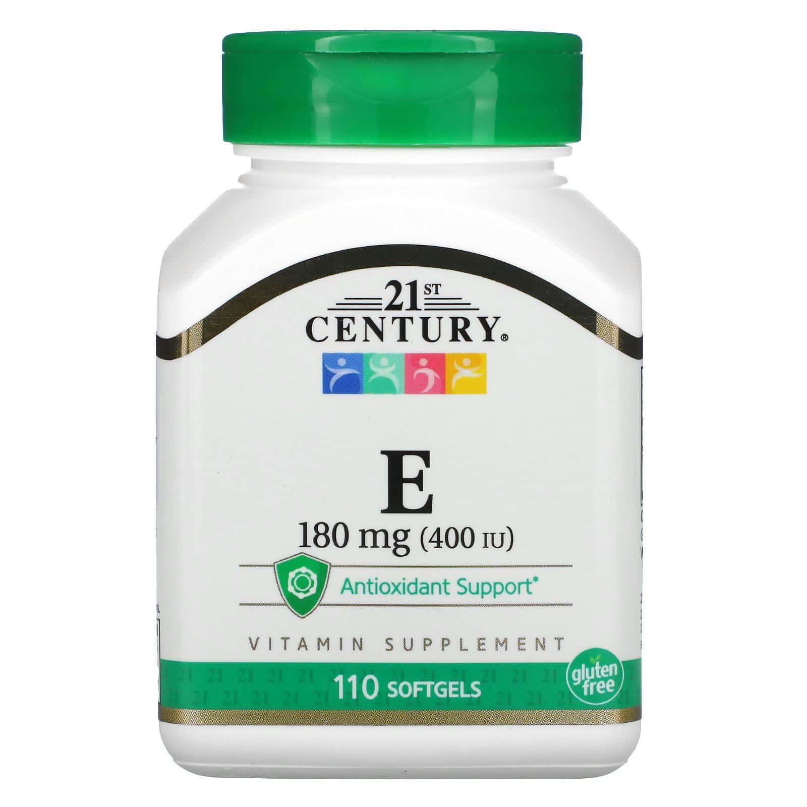 21st Century, Vitamina E, 180 mg (400 IU), 110 cápsulas de gel