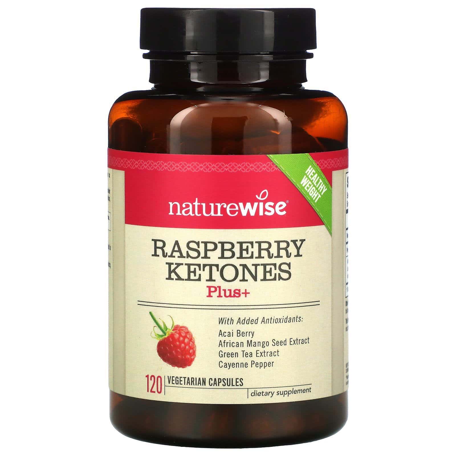 NatureWise, Cetonas de Frambuesa Plus, 120 Cápsulas vegetarianas