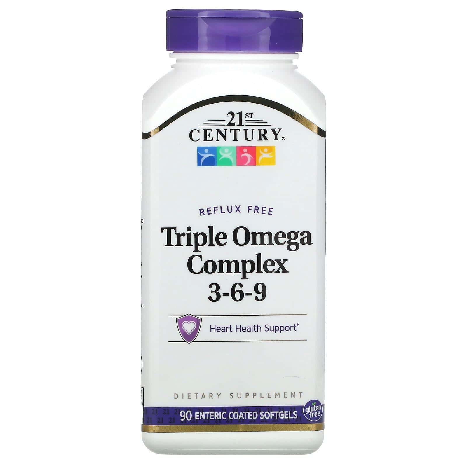 21st Century, Complejo Omega Triple 3-6-9, 90 Softgels de cubierta entérica