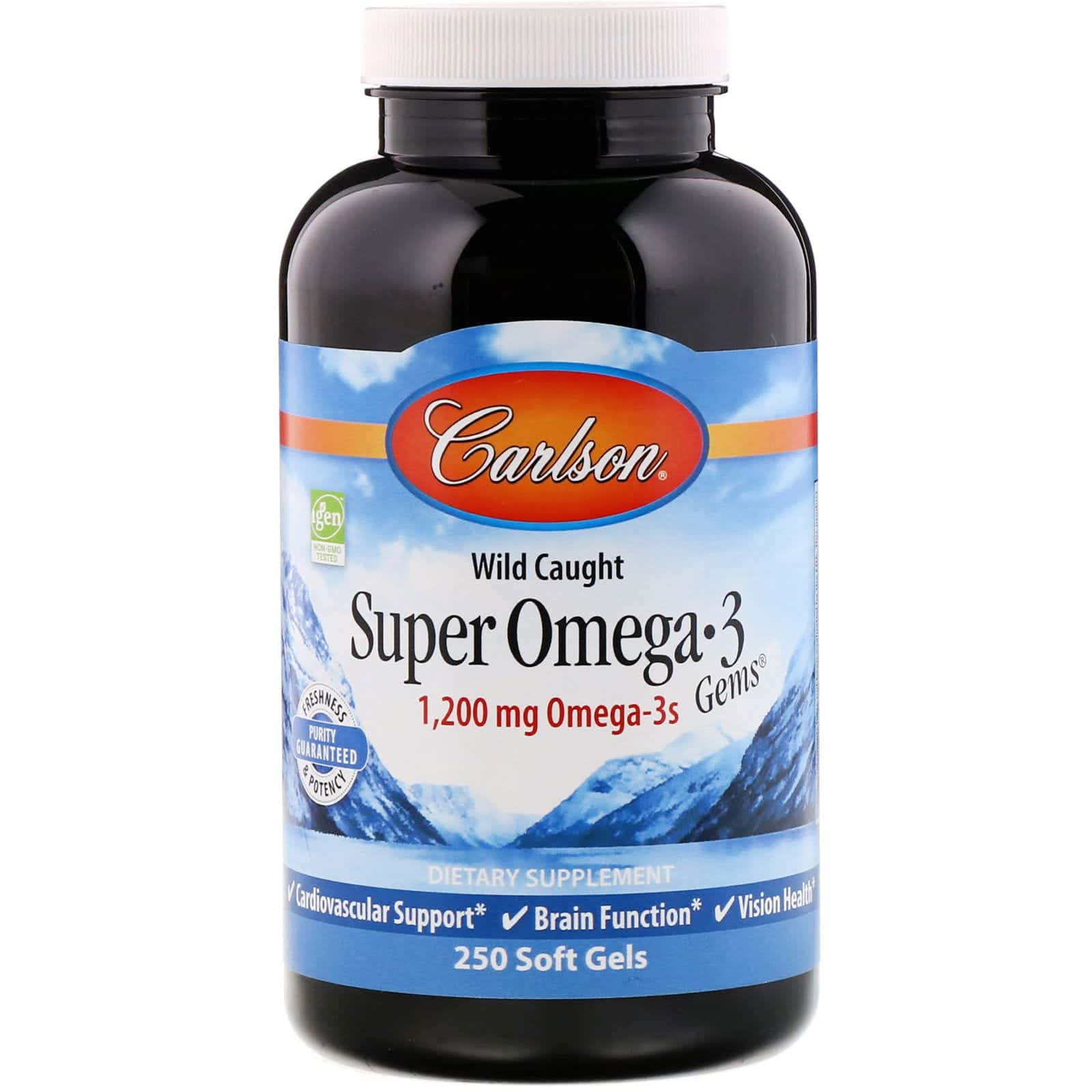 Carlson Labs, Súper Gemas de Omega 3 de captura silvestre, 1200 mg, 250 cápsulas blandas