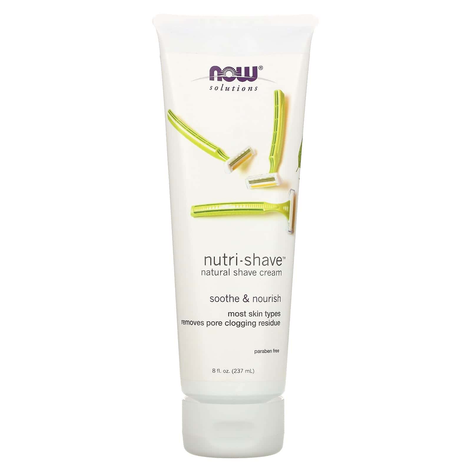 NOW Foods, Solutions, Nutri-Shave, Crema de afeitar natural, 237 ml (8 oz. Líq.)