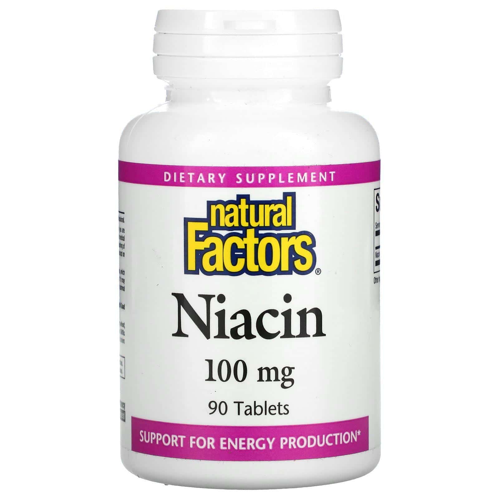 Natural Factors, Niacin, 100 mg, 90 Tabletas