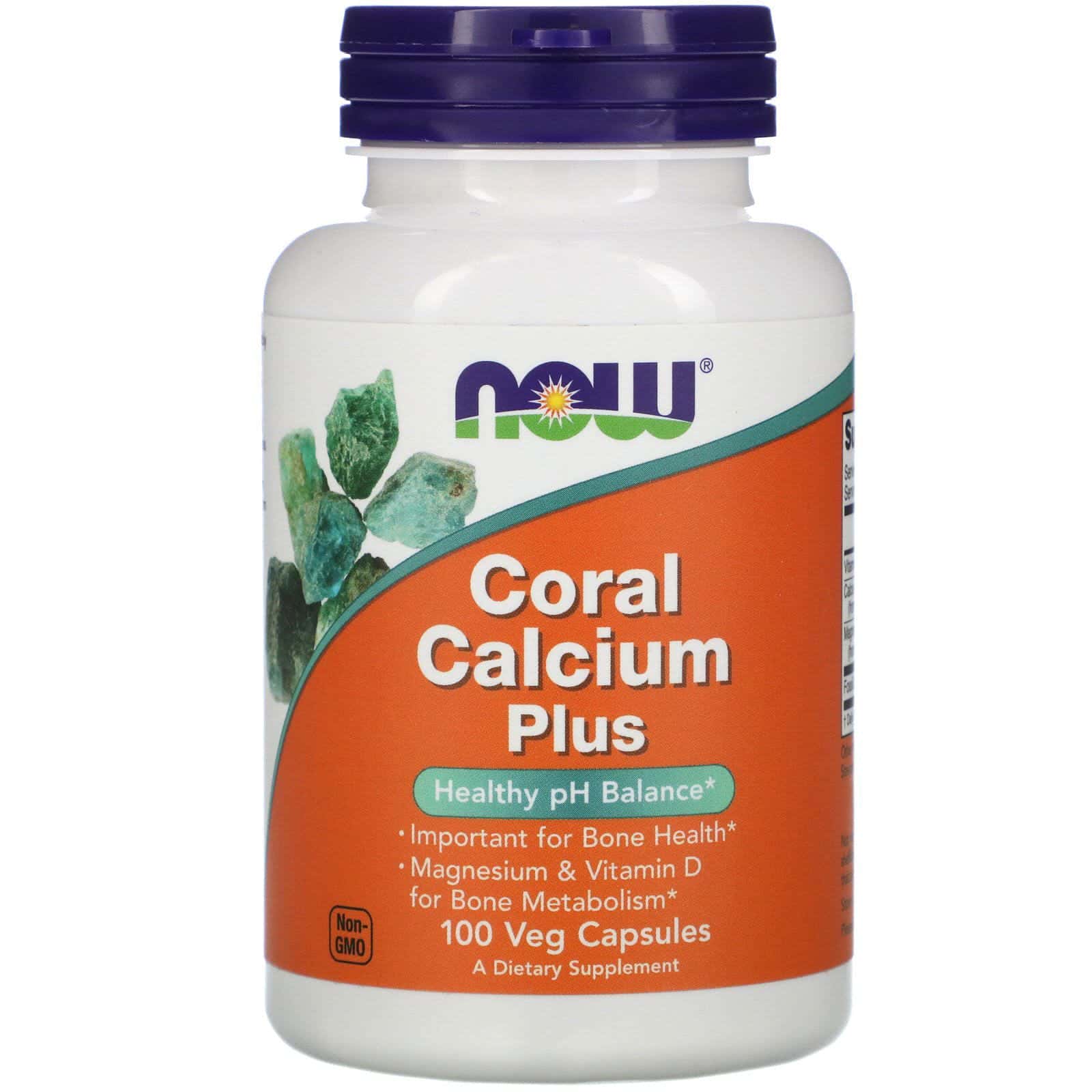 Now Foods, Calcio Plus coral, 100 cápsulas vegetarianas
