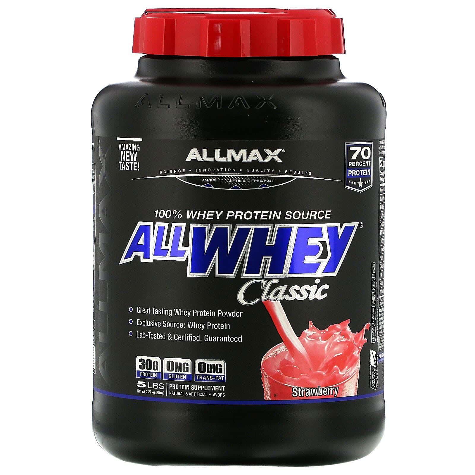 ALLMAX Nutrition, AllWhey clásico, 100 % proteína de suero de leche, Fresa, 2,27 kg (5 lb)