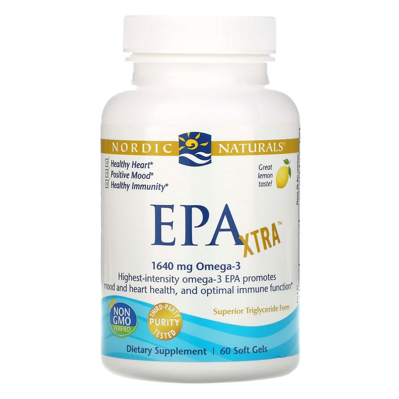 Nordic Naturals, EPA Xtra, Limón, 1000 mg, 60 Cápsulas Blandas