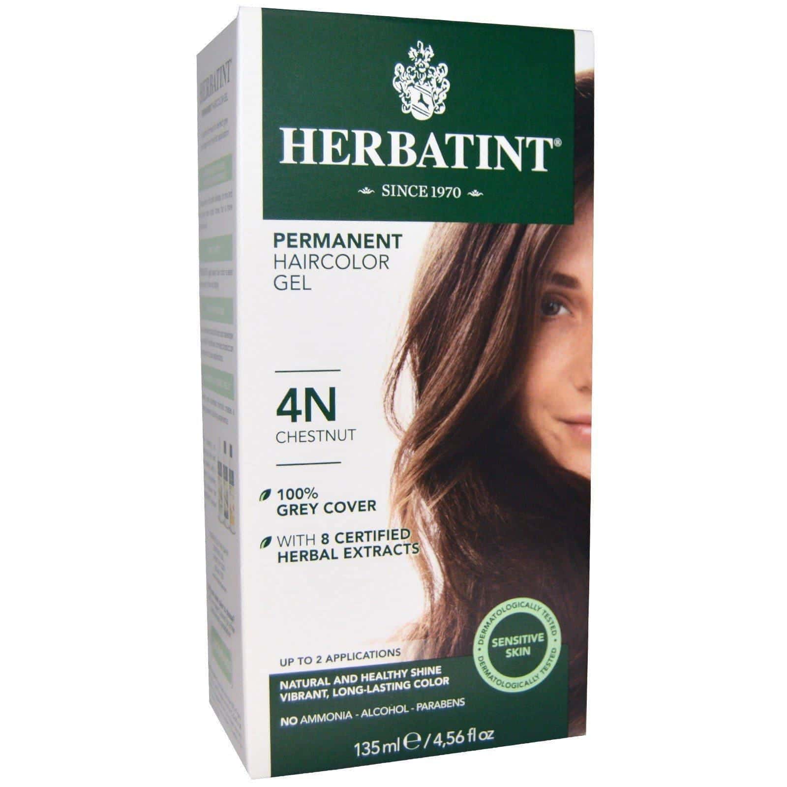 Herbatint, Gel Herbal Permanente de Tinte para el Cabello, 4N, Chestnut, 4.56 fl oz (135 ml)