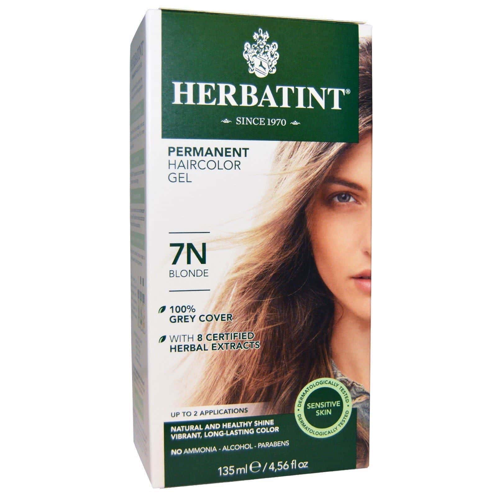 Herbatint, Gel de Tinte para el Cabello Permanente, 7N Blonde, 4.56 fl oz (135 ml)