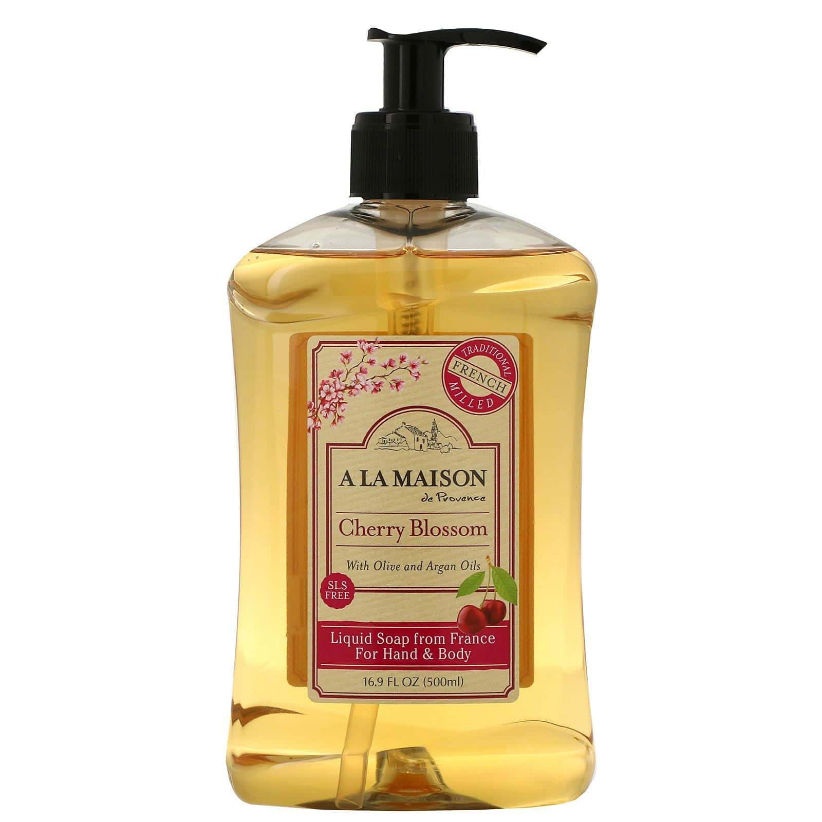 A La Maison de Provence, Jabón líquido para las manos y el cuerpo, Flor de cerezo, 500 ml (16,9 oz. líq.)
