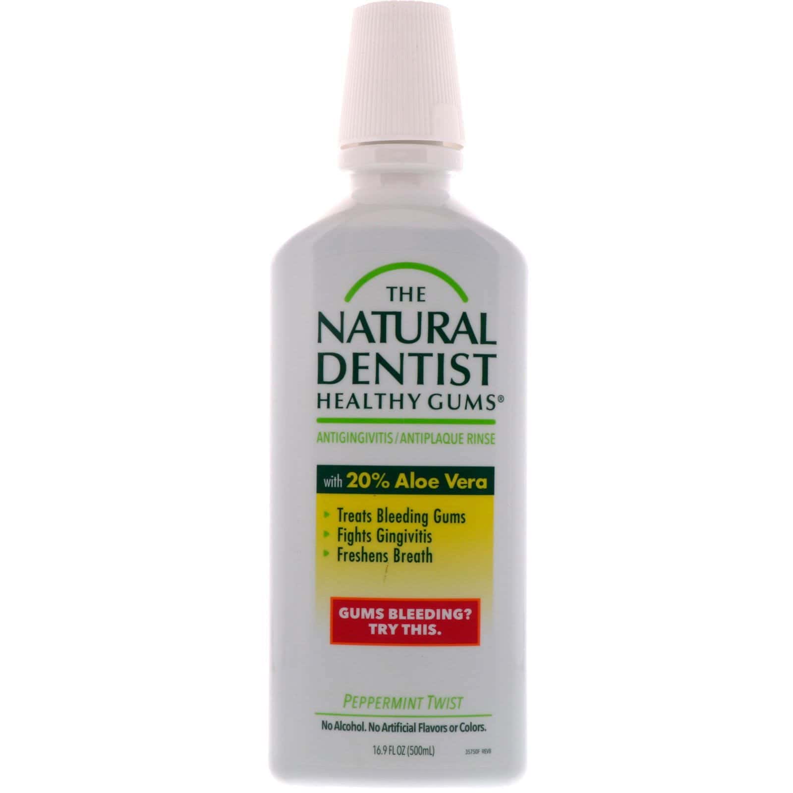 The Natural Dentist, Encías saludables, enjuague antigingivitis / antiplaca, toque mentolado, 16.9 fl. Oz (500 ml)