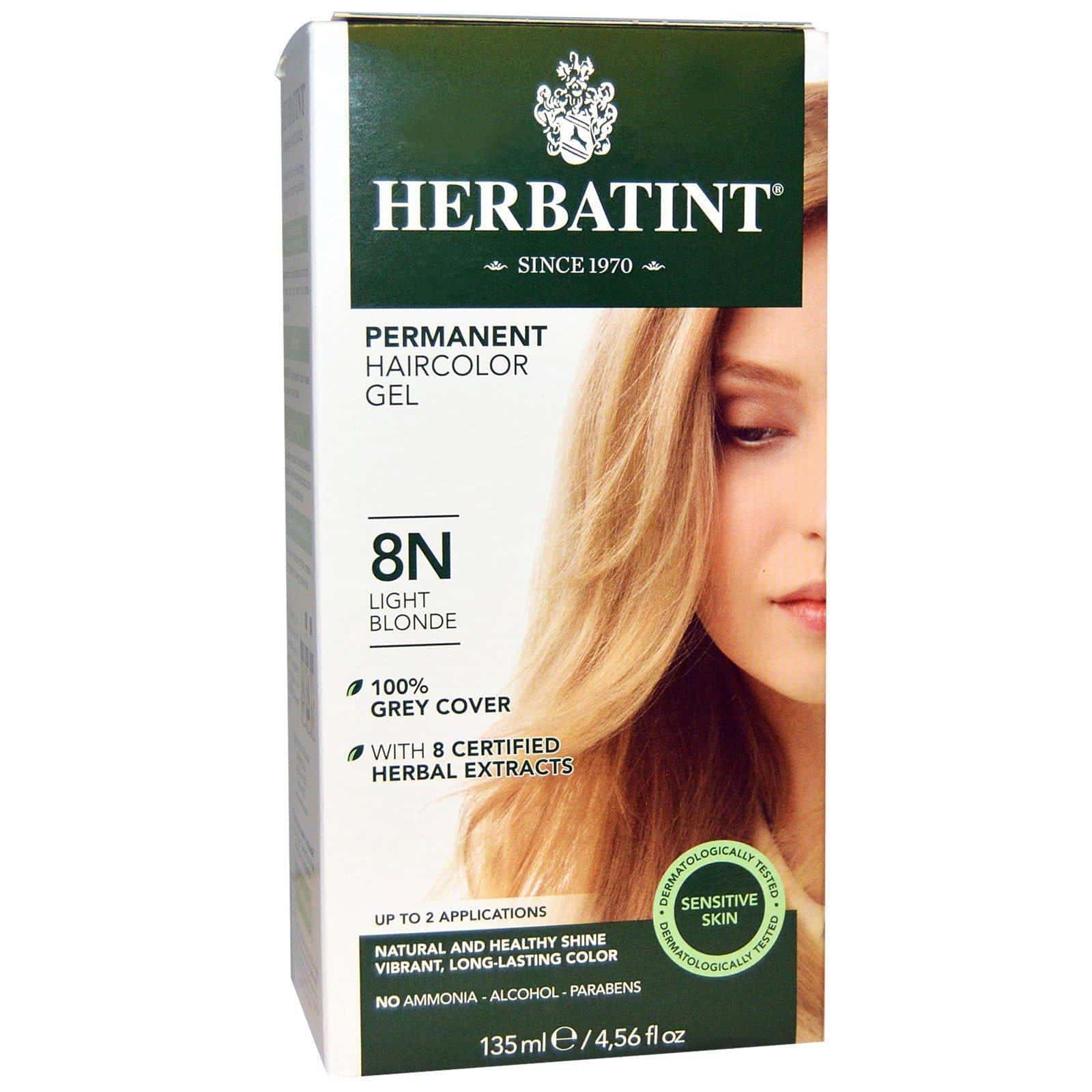 Herbatint, Gel Herbal Permanente de Tinte para el Cabello, 8N, Rubio Claro, 4.56 fl oz (135 ml)