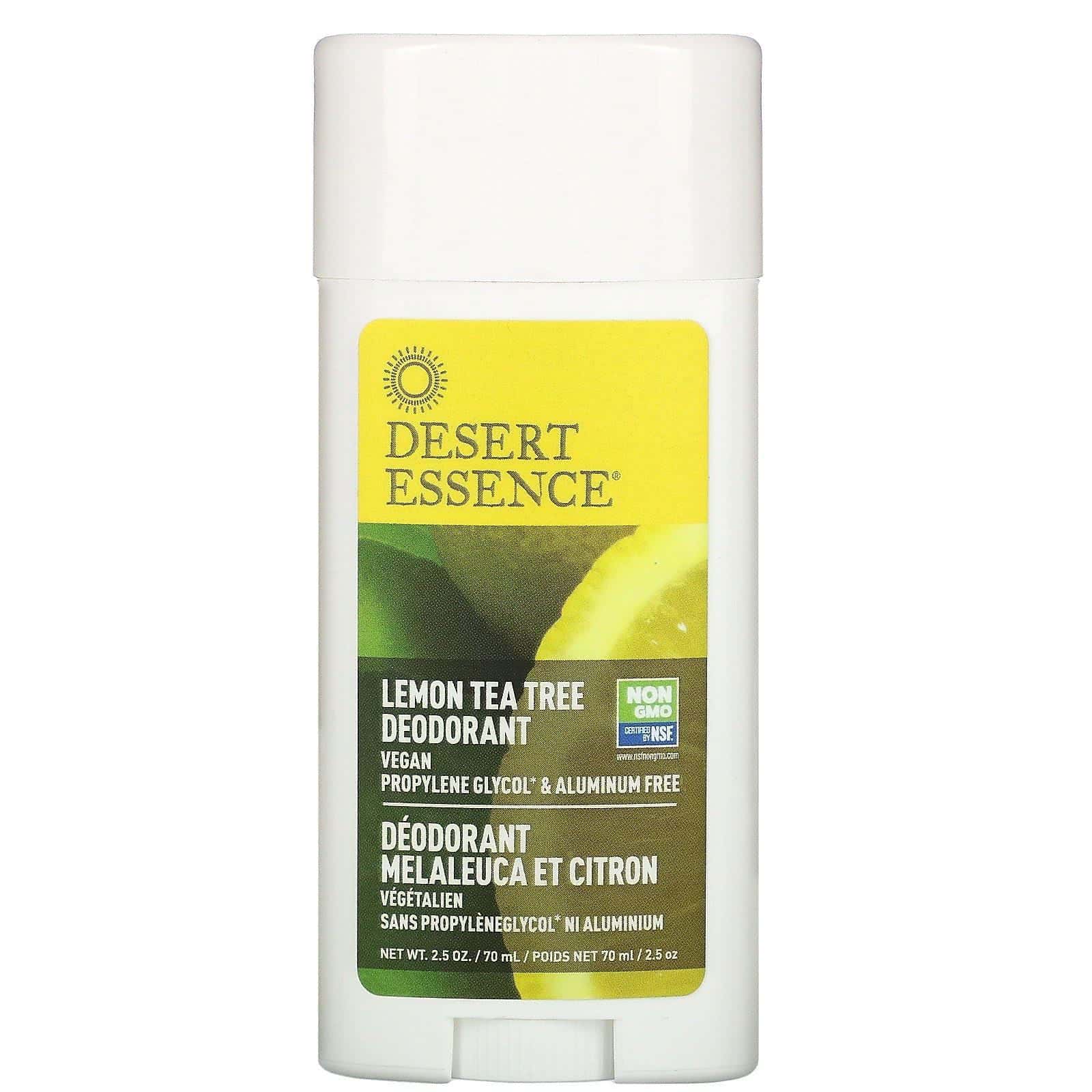 Desert Essence, Desodorante, árbol de té y limón, 2.5 oz (70 ml)