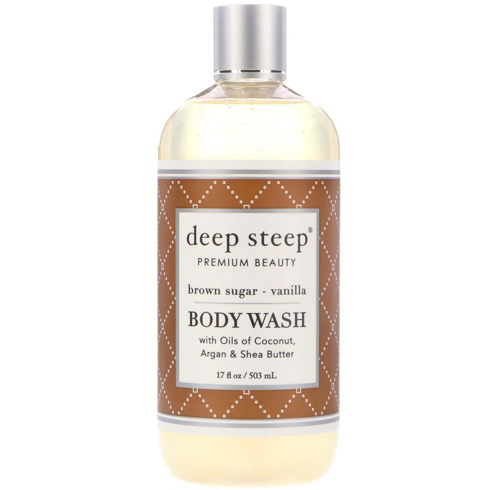 Deep Steep, Gel de baño, azúcar moreno - vainilla, 17 fl oz (503 ml)