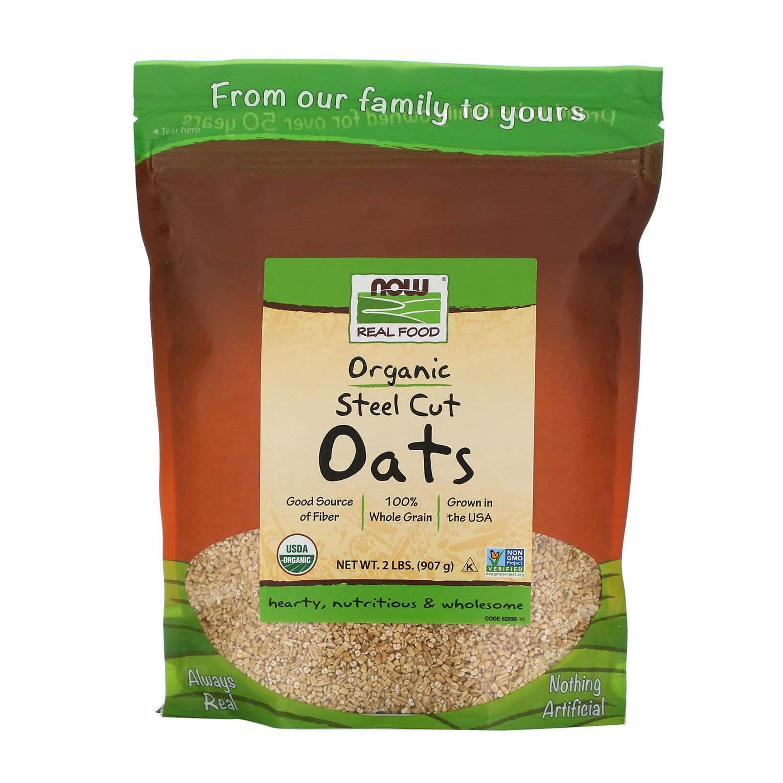 Now Foods, Real Food, avena cortada al acero, 2 lb (907 g)