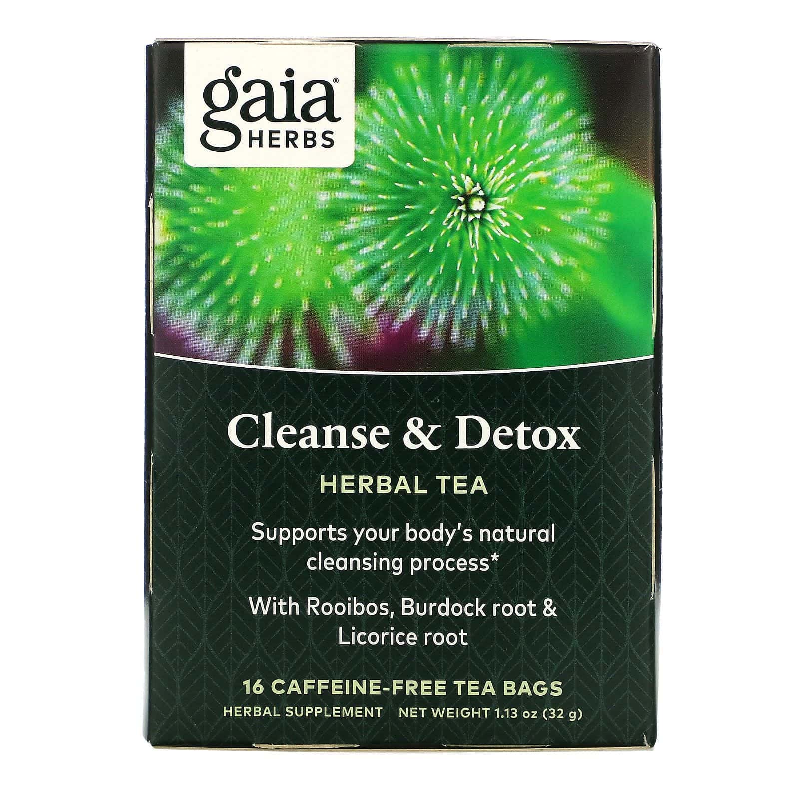 Gaia Herbs, Depurante & desintoxicante, sin cafeína, 16 bolsitas de té, 1.13 oz (32 g)