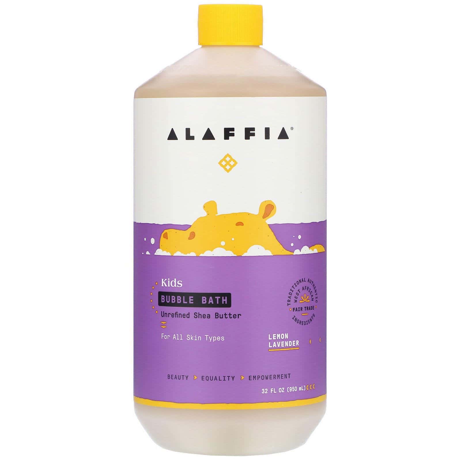 Alaffia, Kids Bubble Bath, Lemon Lavender, 32 fl oz (950 ml)