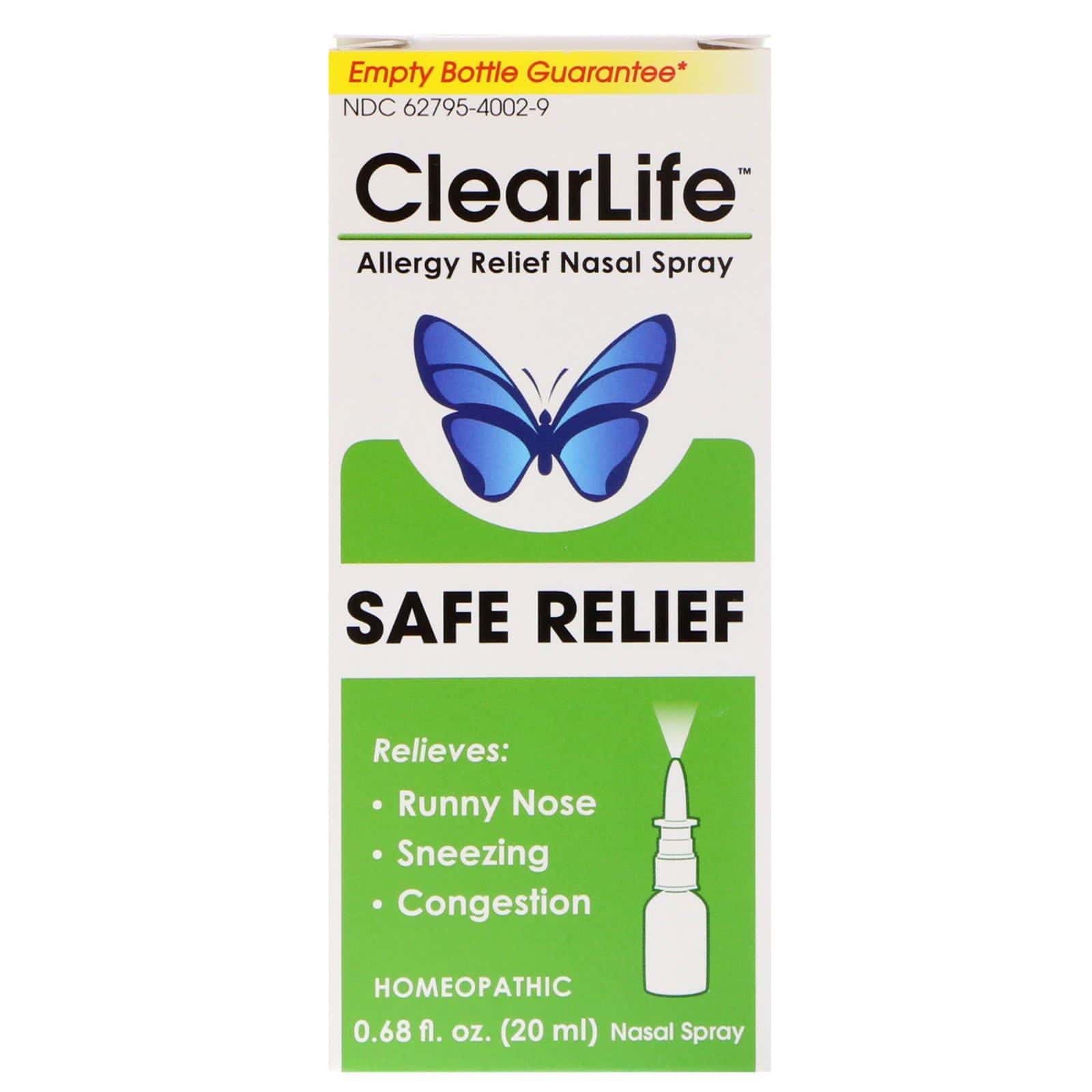 MediNatura, ClearLife, Alivio seguro, Spray nasal para alivio de alergias, 0.68 fl oz (20 ml)