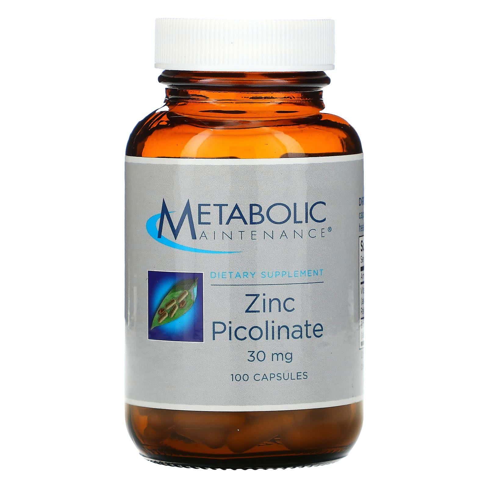 Metabolic Maintenance, Zinc Picolinate, 30 mg, 100 Cápsulas