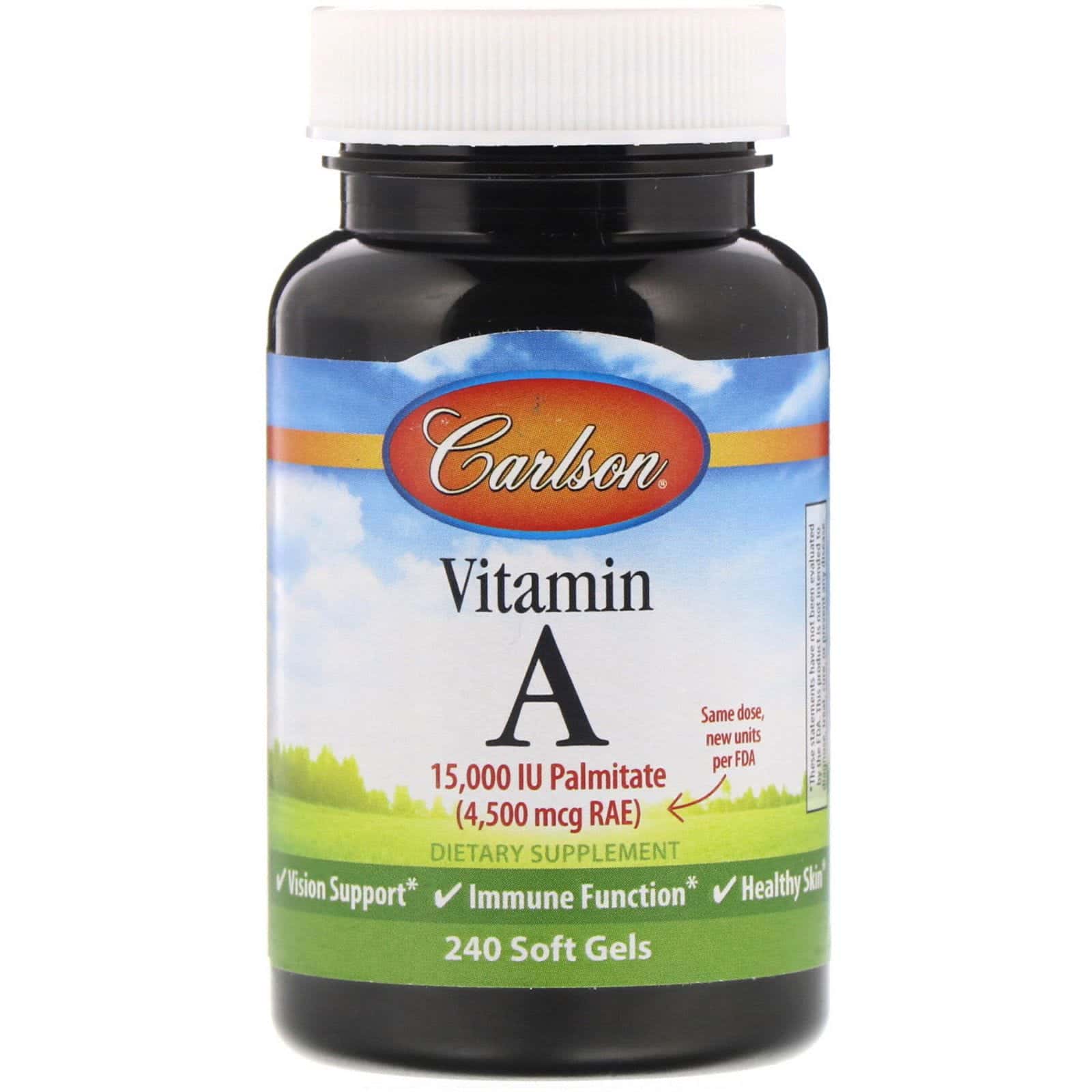Carlson Labs, Vitamina A, 15,000 UI Palmitato, 240 cápsulas blandas