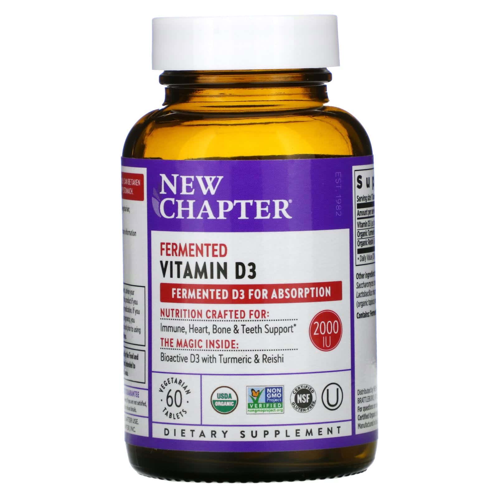 New Chapter, Fermented Vitamin D3, 60 Vegan Tablets