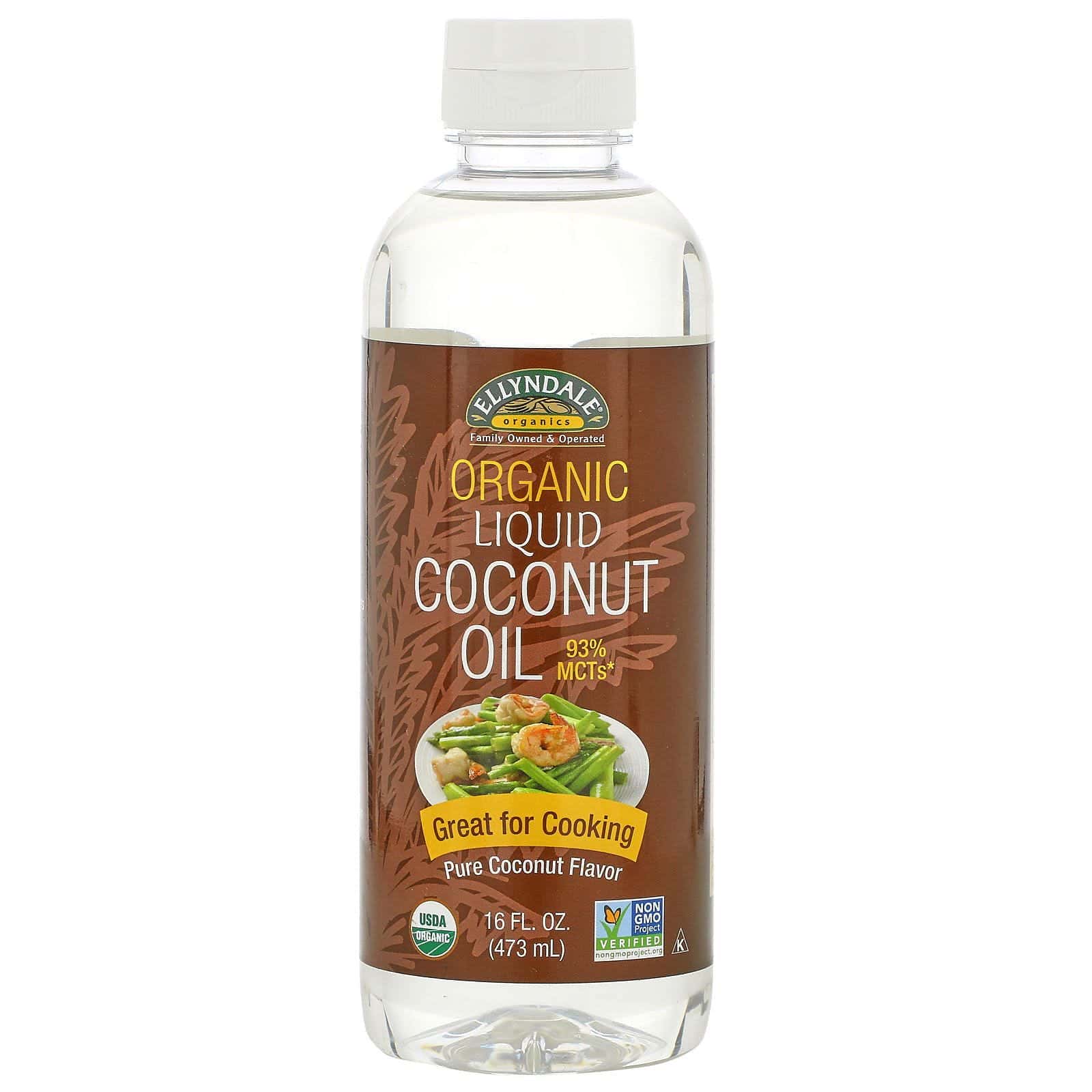 Now Foods, Ellyndale Naturals, aceite de coco líquido, sabor a coco puro, 16 onzas (473 ml)