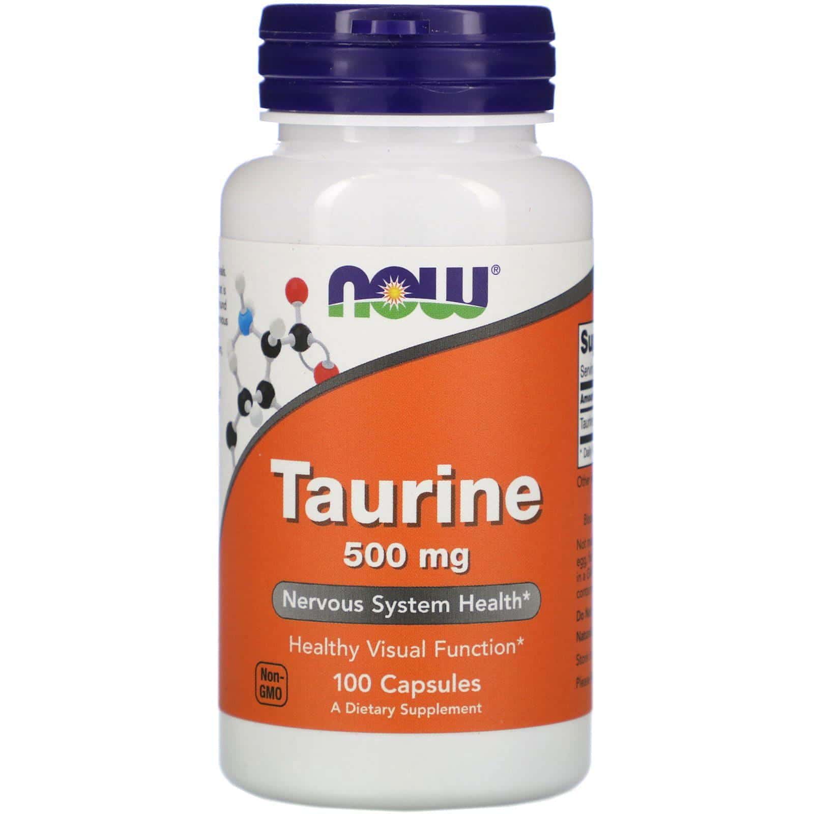 Now Foods, Taurina, 500 mg, 100 Cápsulas