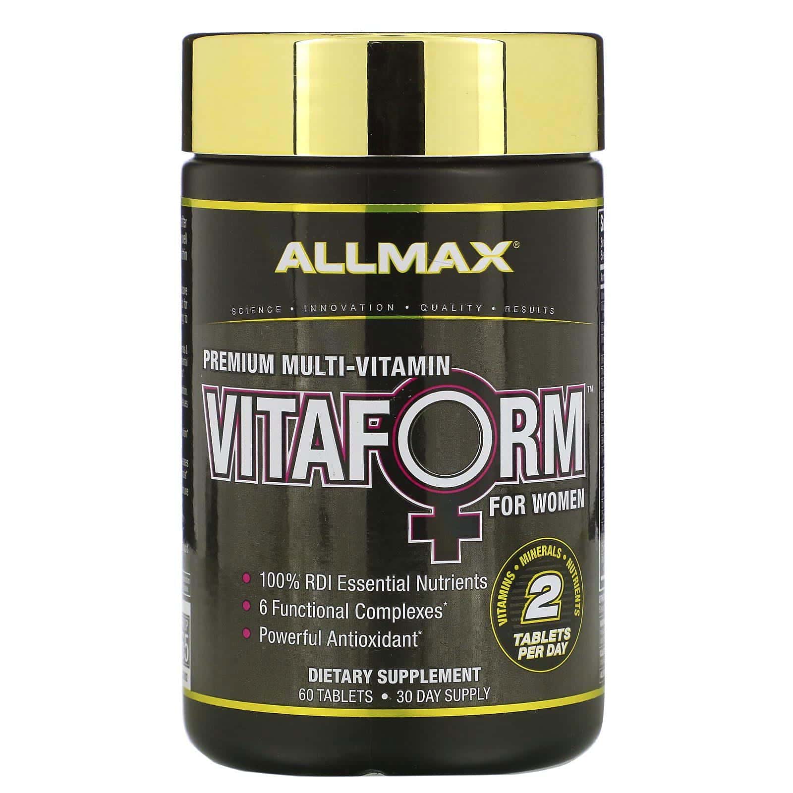 ALLMAX Nutrition, Vitaform, Complejo multivitamínico prémium para mujeres, 60 comprimidos
