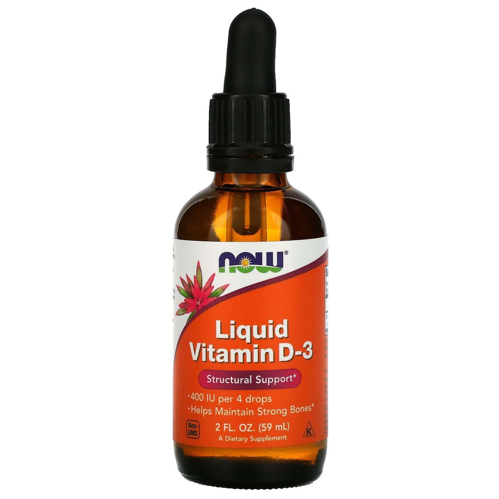 Now Foods, Vitamina D3 líquida, 10 mcg (400 UI), 59 ml (2 oz. líq.)